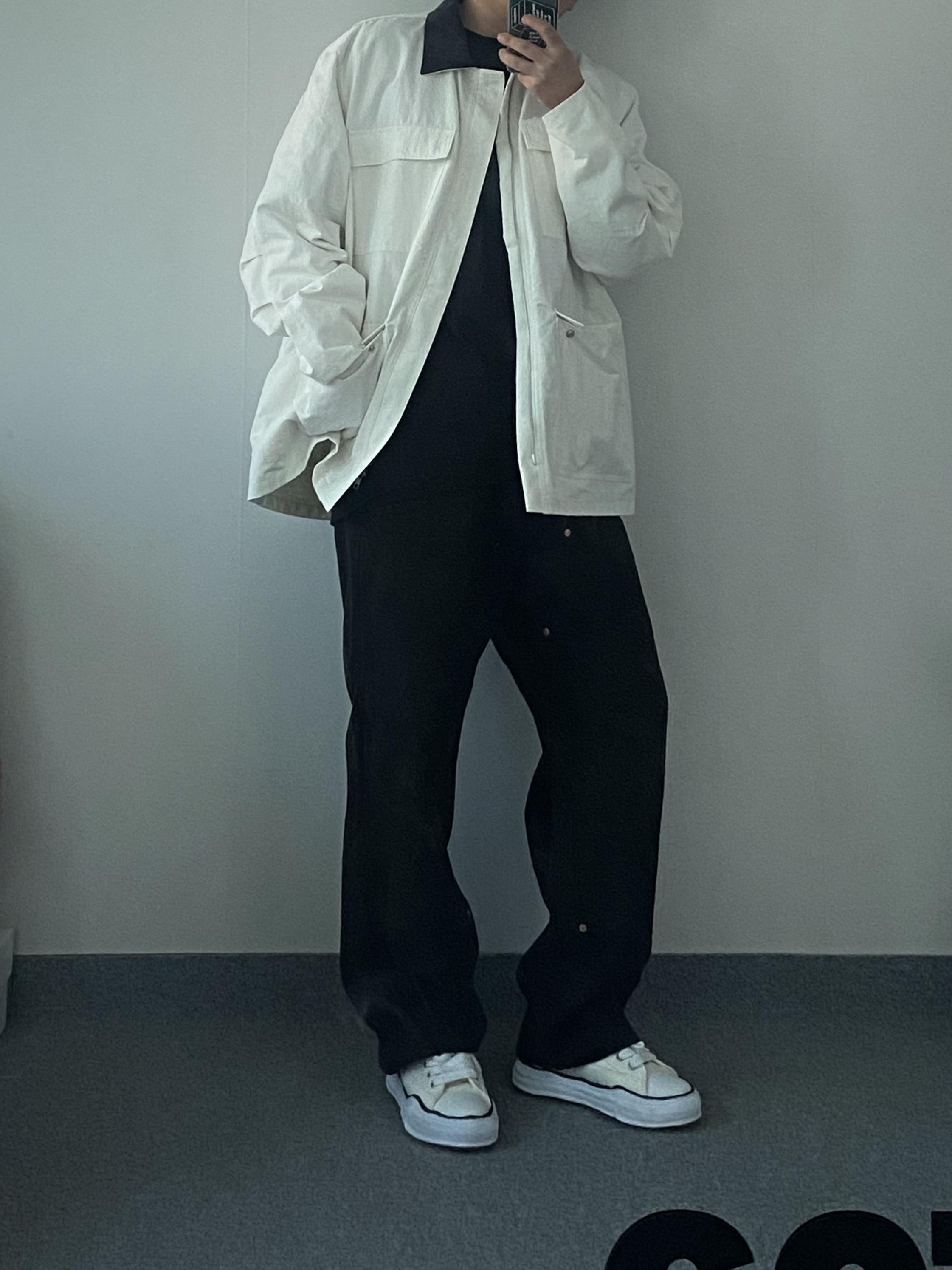 Maison Mihara Yasuhiro Peterson OG Sole Canvas Low Sneakers White 착용 스타일