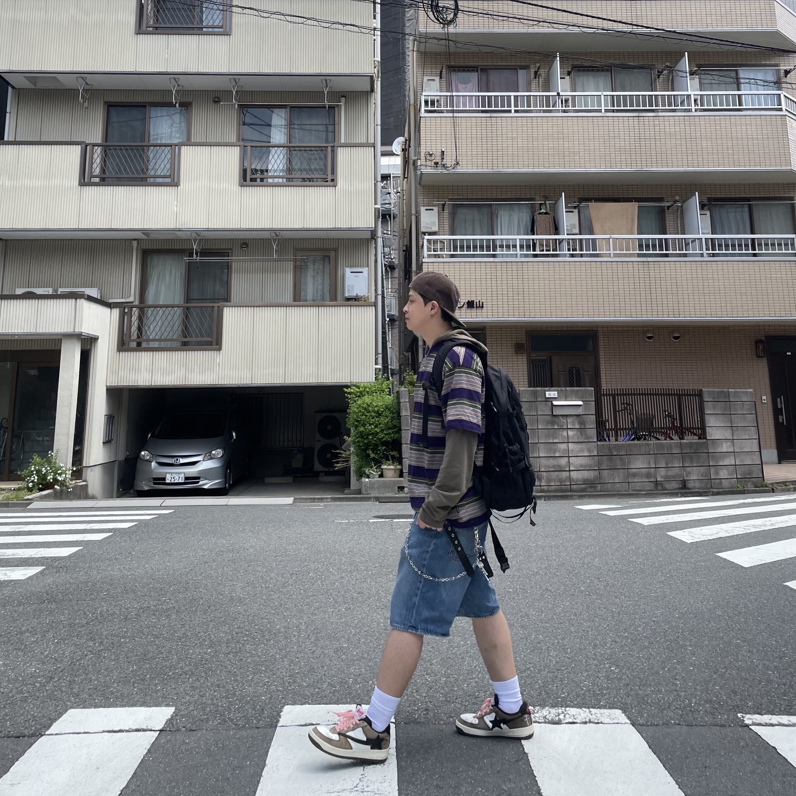 Carhartt WIP Haynes Stripe T-Shirt Jura, The North Face Big Shot Black 착용 스타일 - 3
