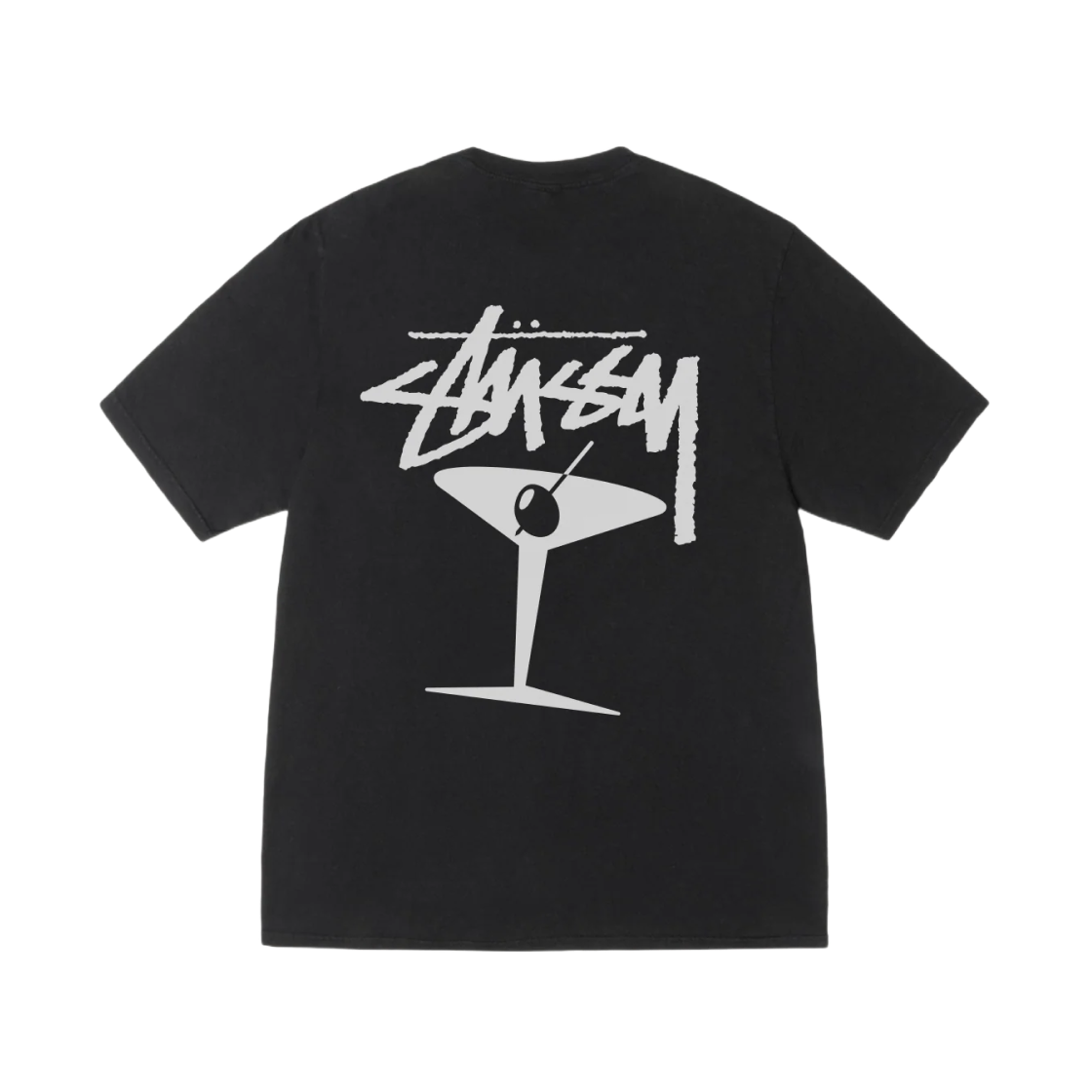 스투시 마티니 티셔츠 피그먼트 다이드 블랙