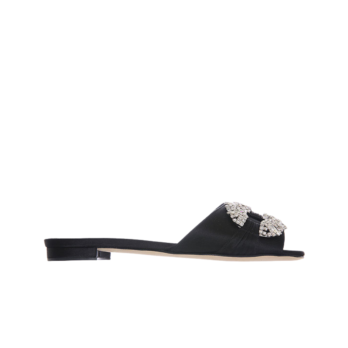 118-0107-0022 (W) Manolo Blahnik Pralina Jewel Sandals Black