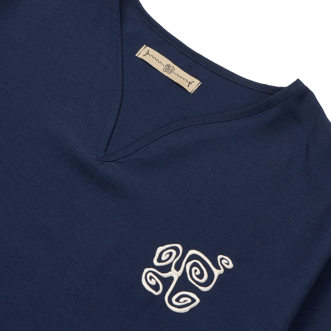 부포톡스 스파이럴 브이넥 셔츠 네이비(Bufotox Spiral V-Neck Shirt Navy) - 3