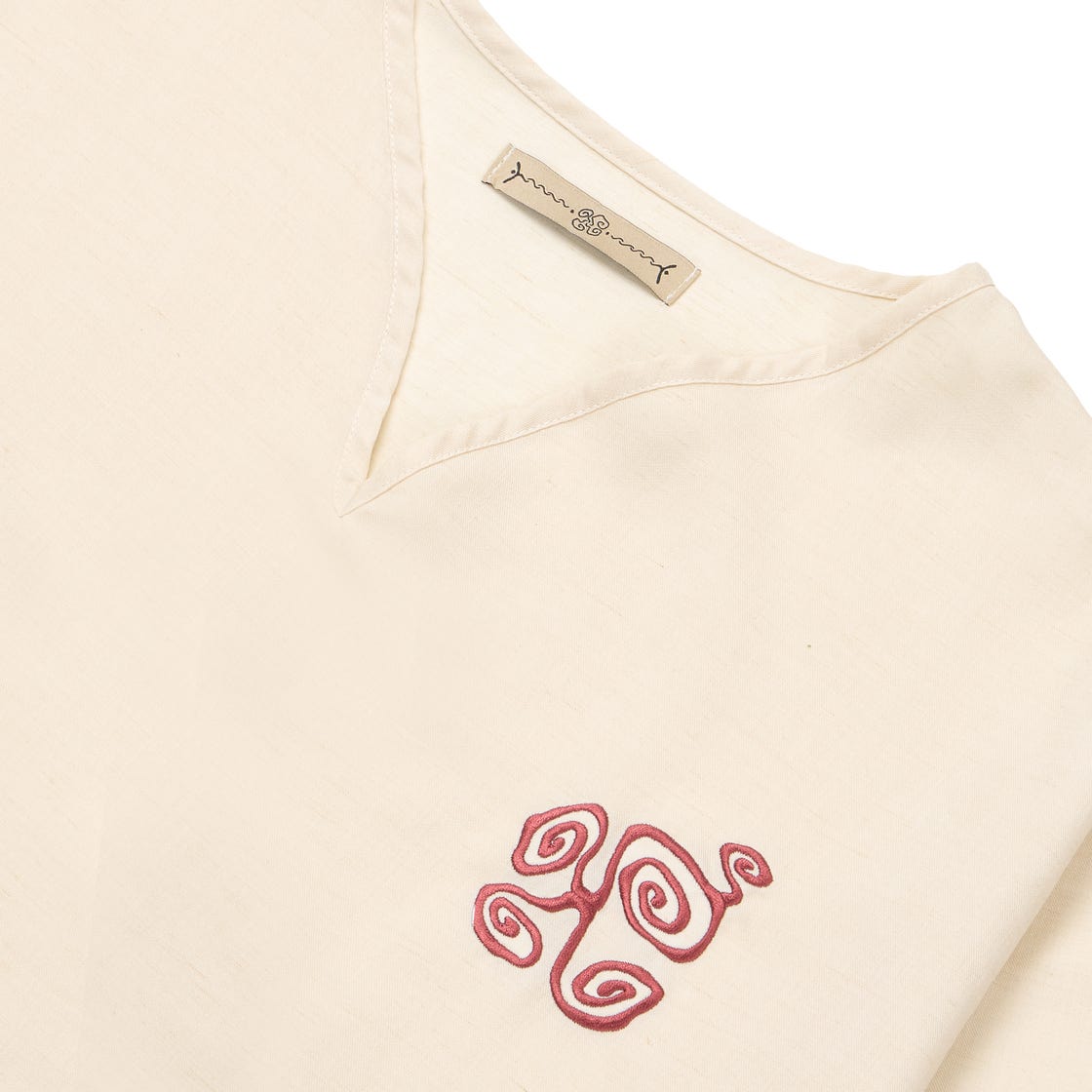 OMNIRA05 Bufotox Spiral V-Neck Shirt Ivory - #3