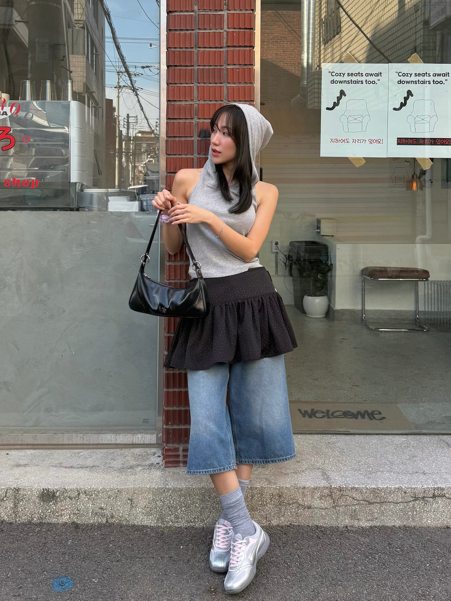 le coq sportif La Plie Silver 착용 스타일 - 1