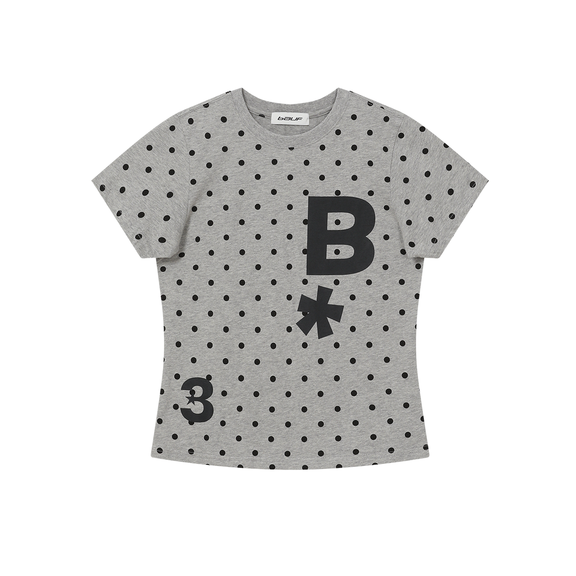BT25SS-WDGR8 BAUF B logo slim fit t-shirt dot gray