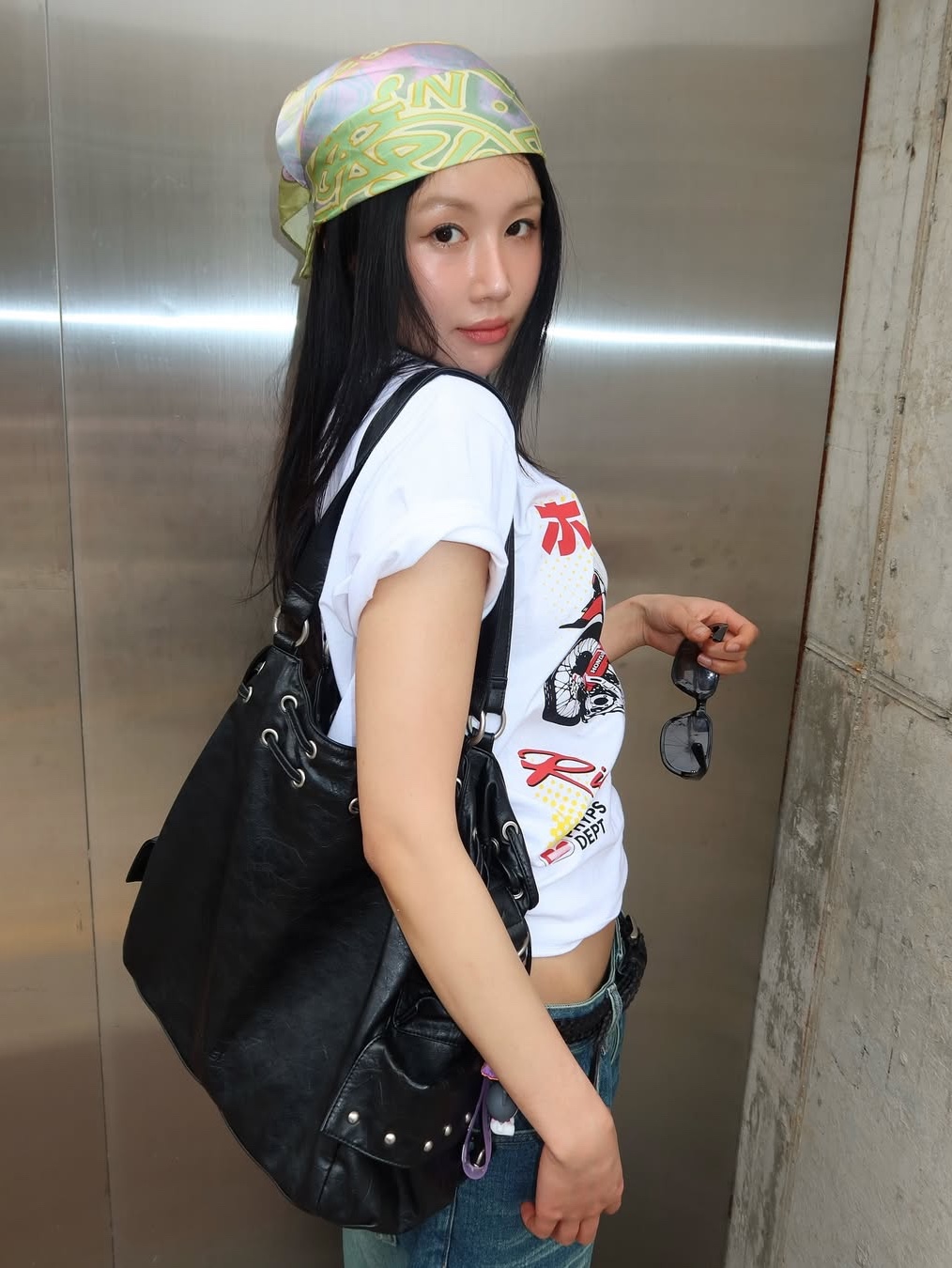 Honda Anime CT 125 Short Sleeve White, Honda Wing Logo Carpenter Bermuda Pants Blue 착용 스타일 - 3