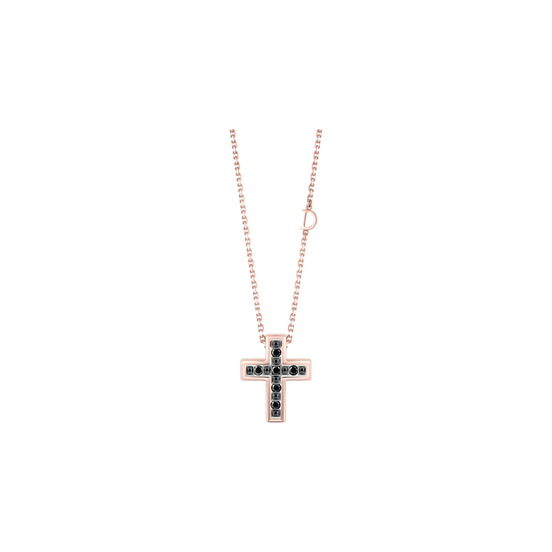 다미아니 벨에포크 블랙 다이아몬드 네클리스 핑크 골드 버니쉬드 골드(Damiani Belle Epoque Black Diamonds Necklace Pink Gold Burnished Gold)