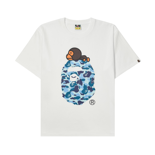 - BAPE ABC Camo Milo on Big Ape T-Shirt White Blue