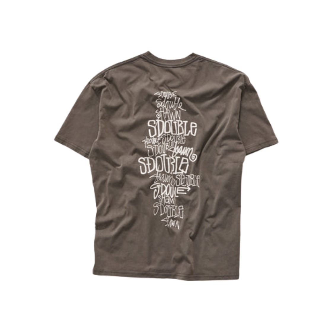 SD025W1001 S/Double Script Stack T-Shirt Washed Brown