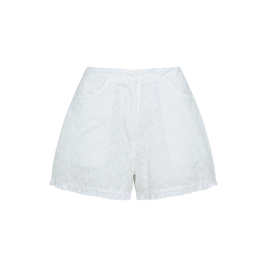 2025SP2039WTS Letter From Moon Salt Lace Punching Shorts White
