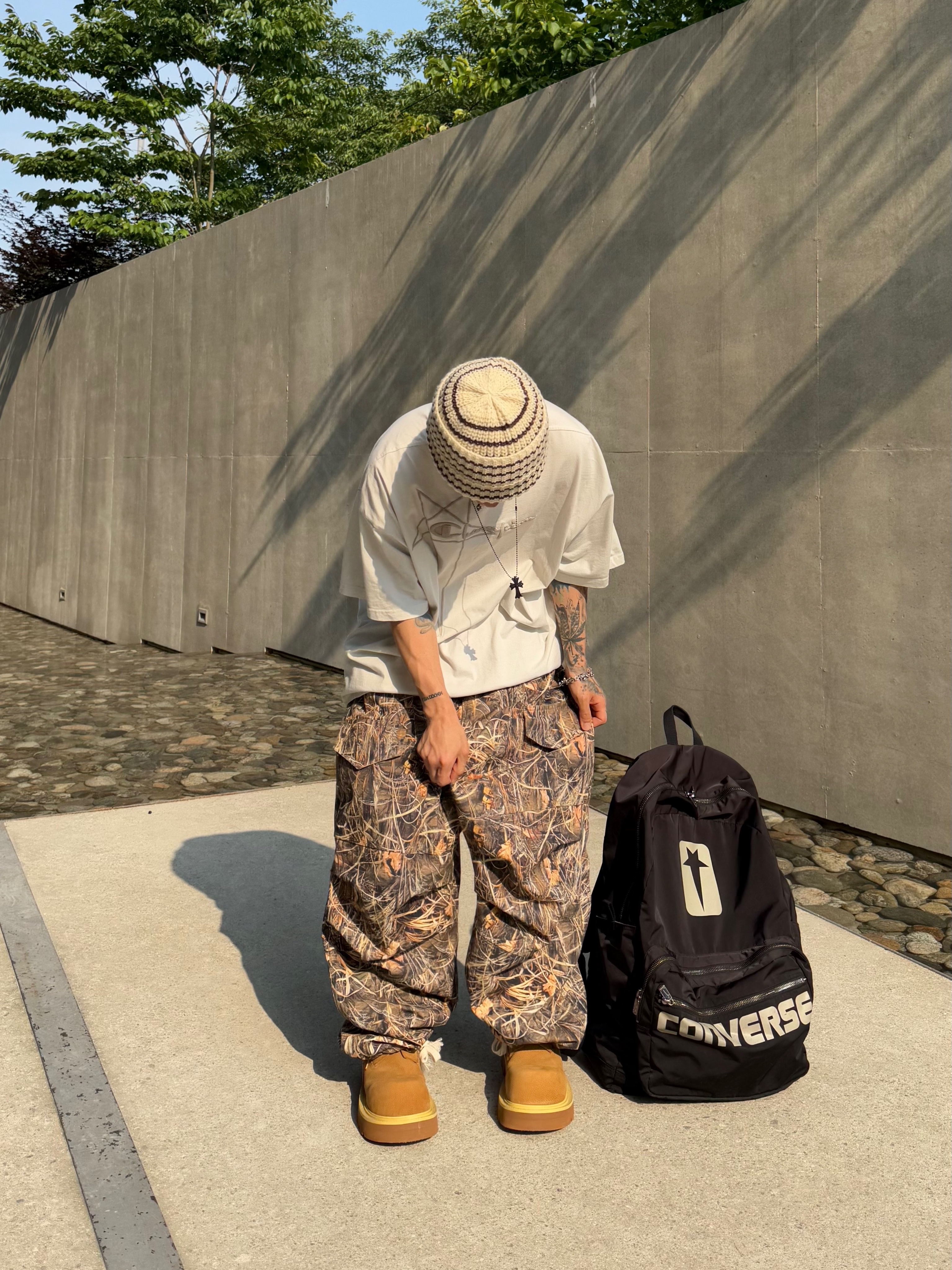 Converse x Drkshdw Oversized Backpack Black, Wapworks Wide Safety Cargo Pants Mold 착용 스타일 - 2