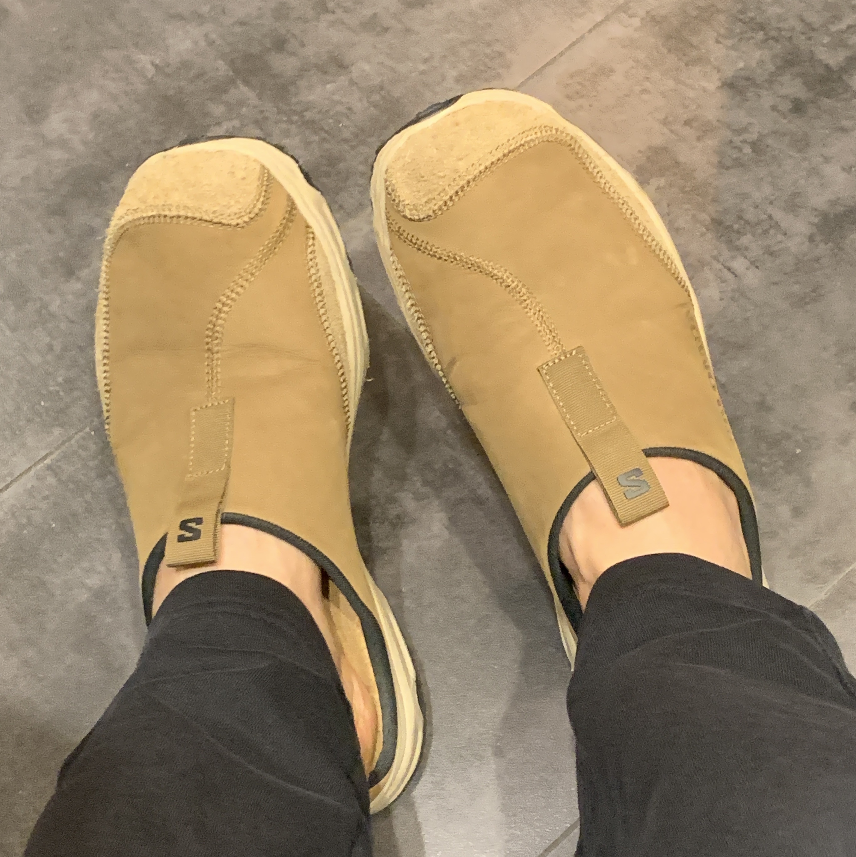 Salomon RX Slide Leather ADV Kangaroo Safari 착용 스타일