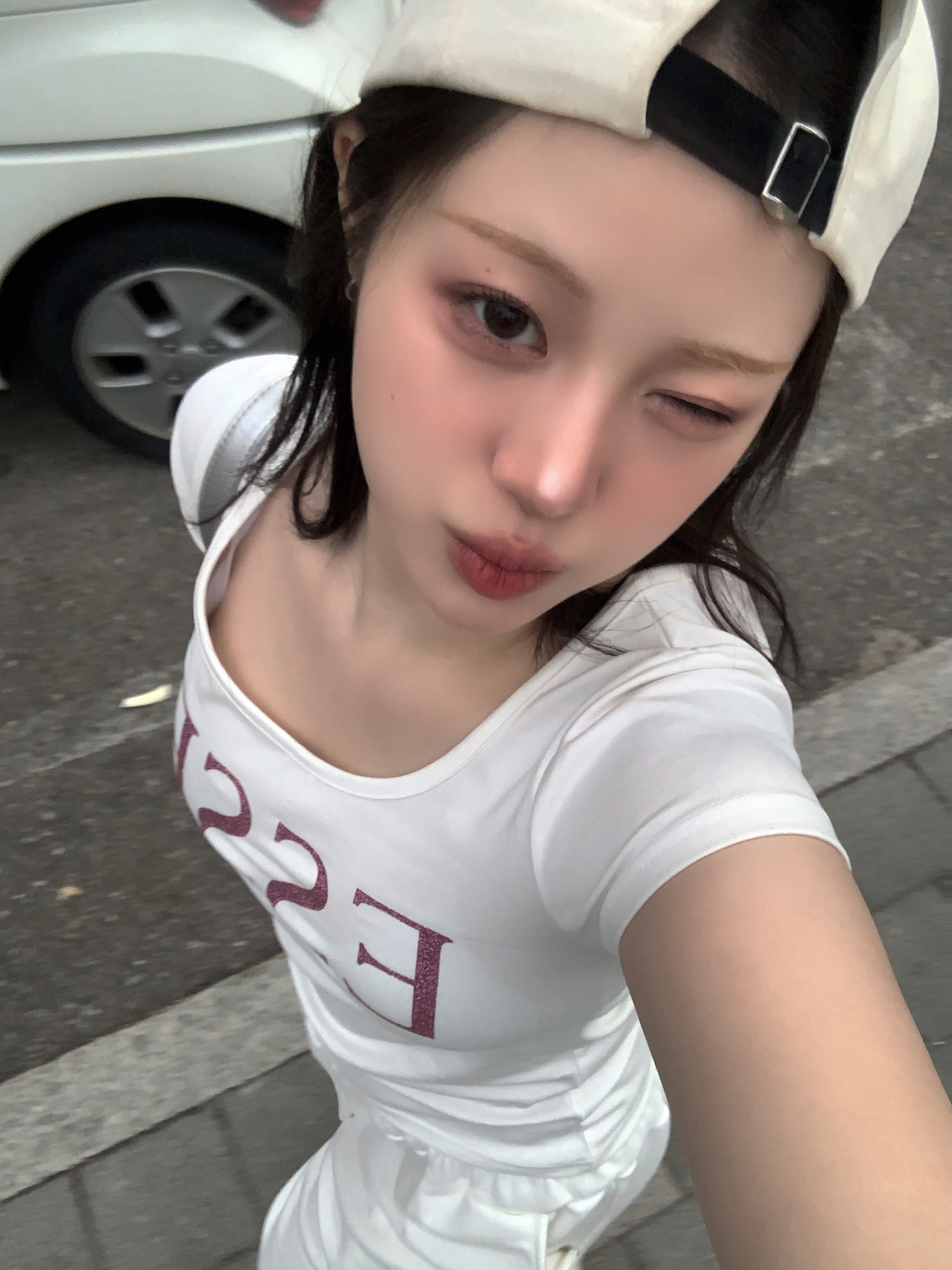Aeae Web Logo 5 Pannel Ball Cap Ecru Black 착용 스타일 - 6