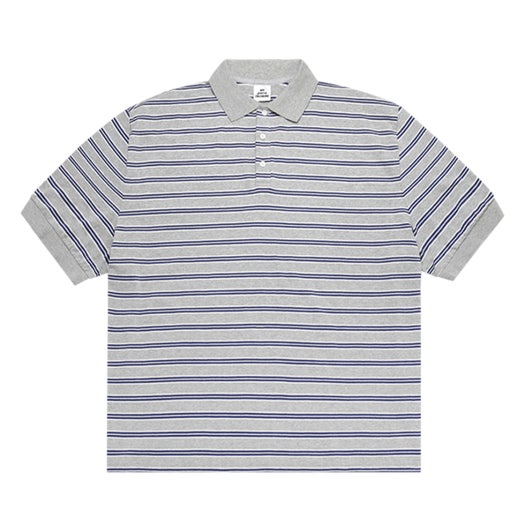 25SSTS01 MJD Oversized Stripe Polo Melange Grey