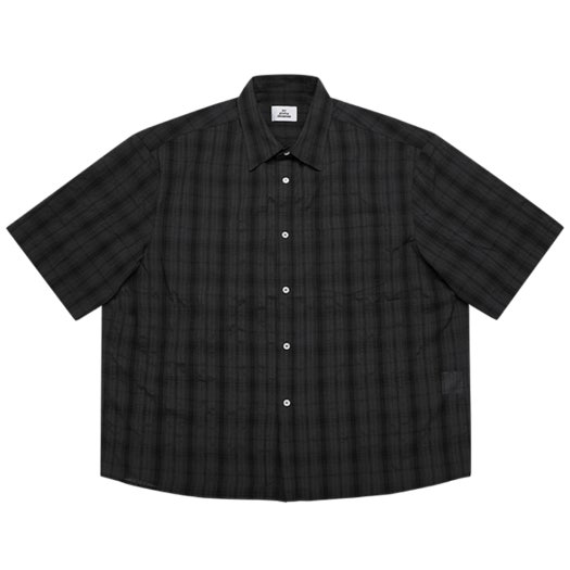 25SSYS01 MJD Oversized Check Half Shirt Charcoal