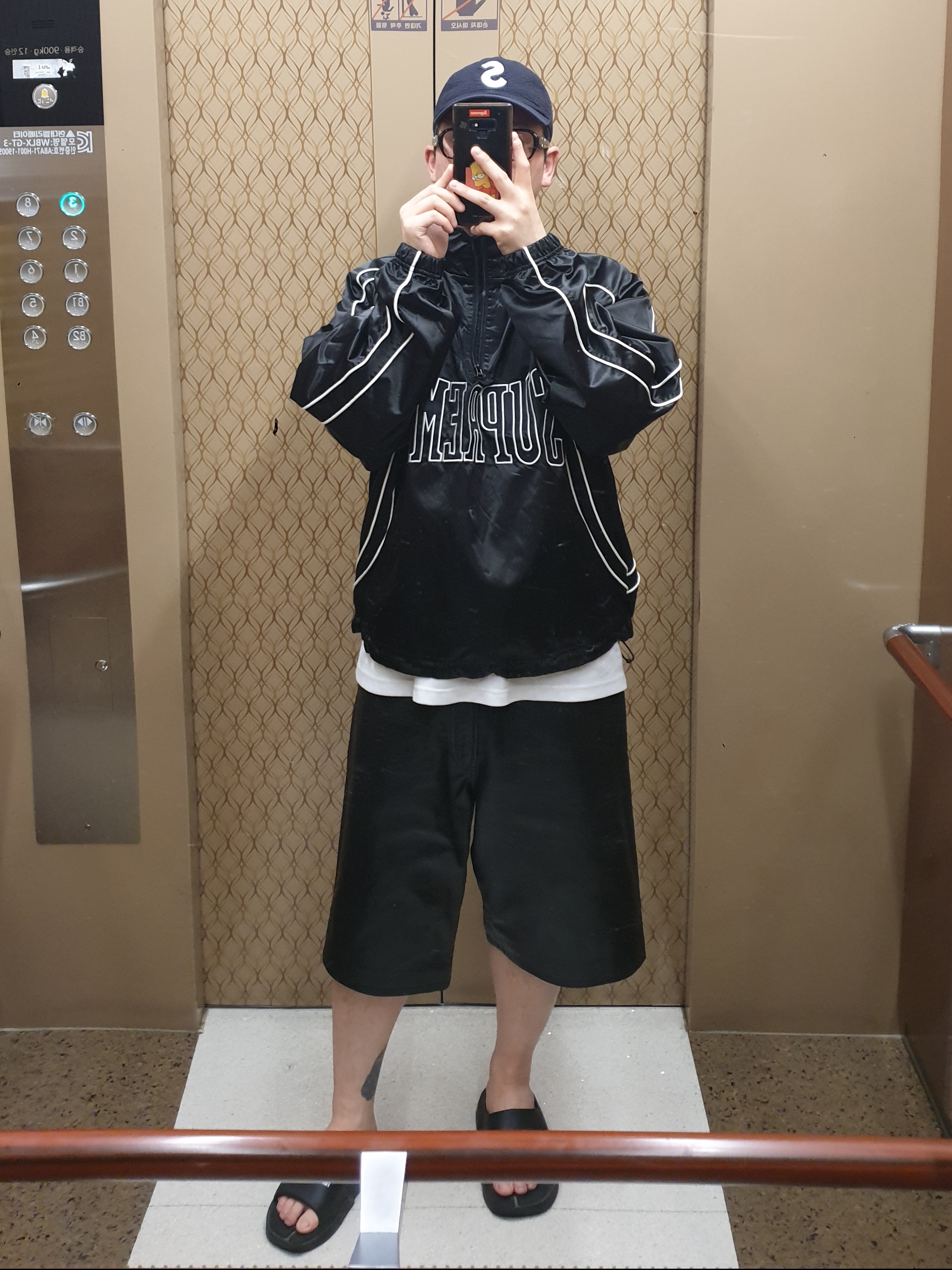 Supreme Seersucker S Logo 6-Panel Black - 24SS, Gentle Monster x Maison Margiela MM212 Black Clear 착용 스타일 - 1