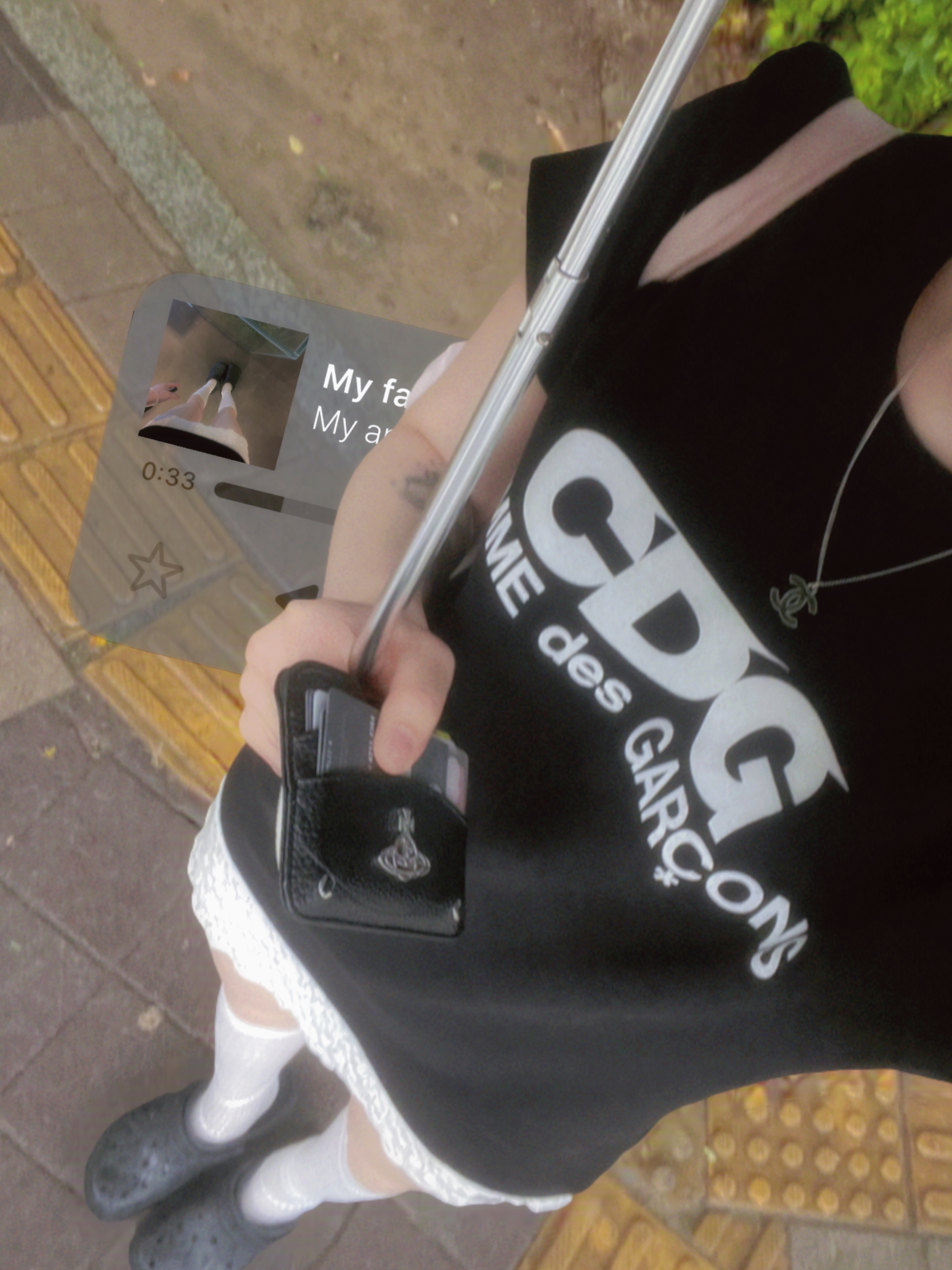 CDG Logo T-Shirt Black, Threetimes Bebe sport bag Pink 착용 스타일 - 3