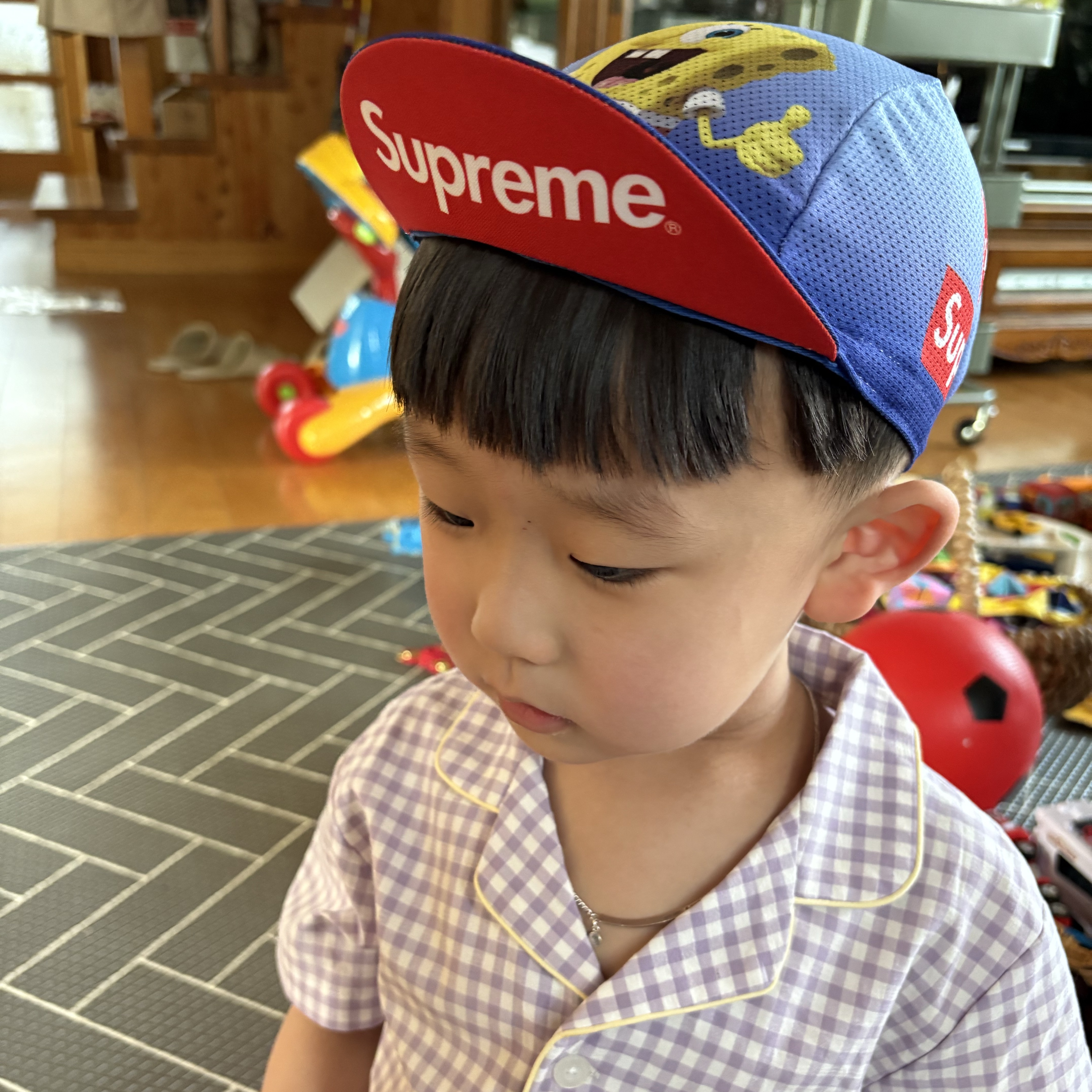 Supreme x SpongeBob SquarePants Castelli Cycling Cap Blue - 25SS 착용 스타일 - 2