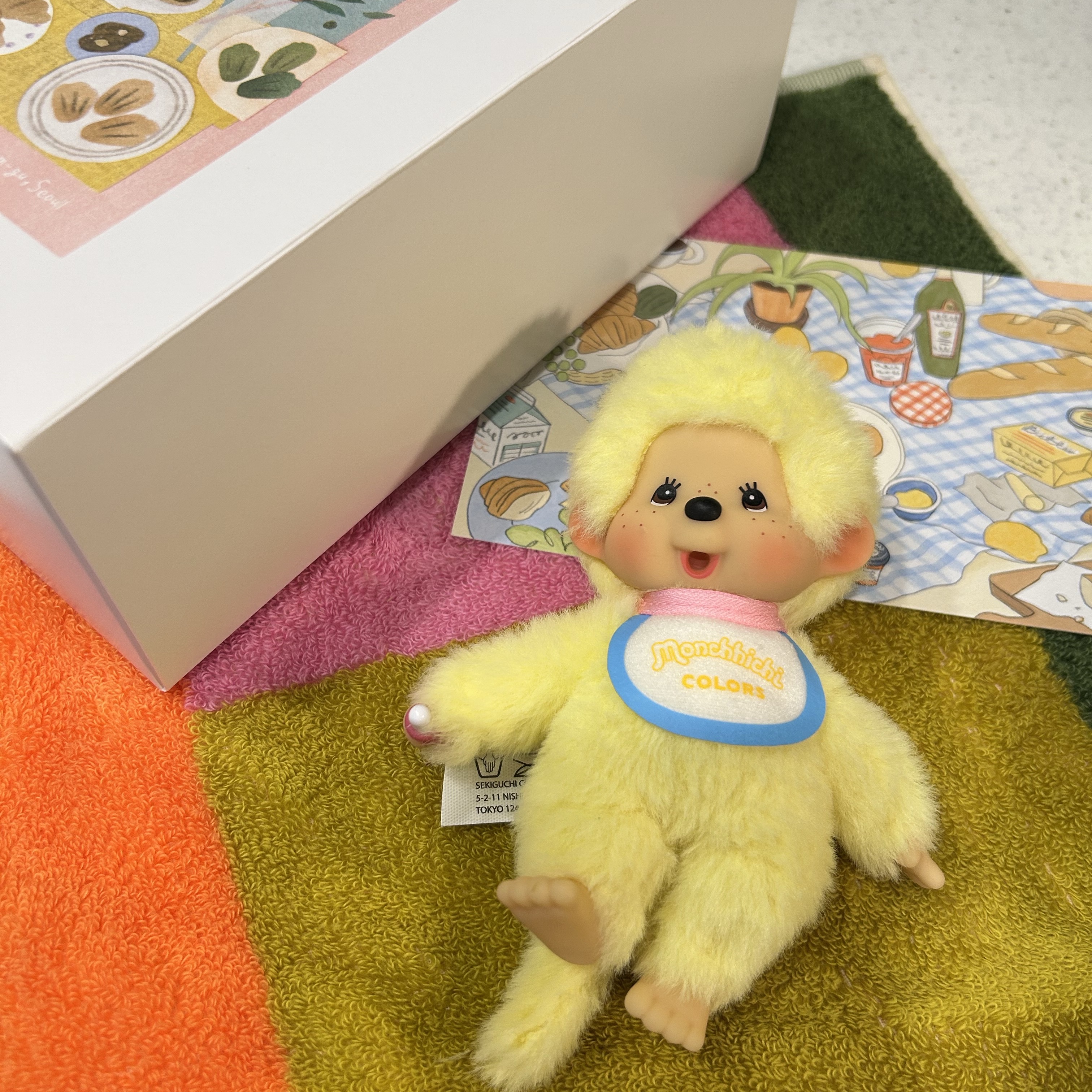 Monchhichi Colors Key Chain Yellow 착용 스타일