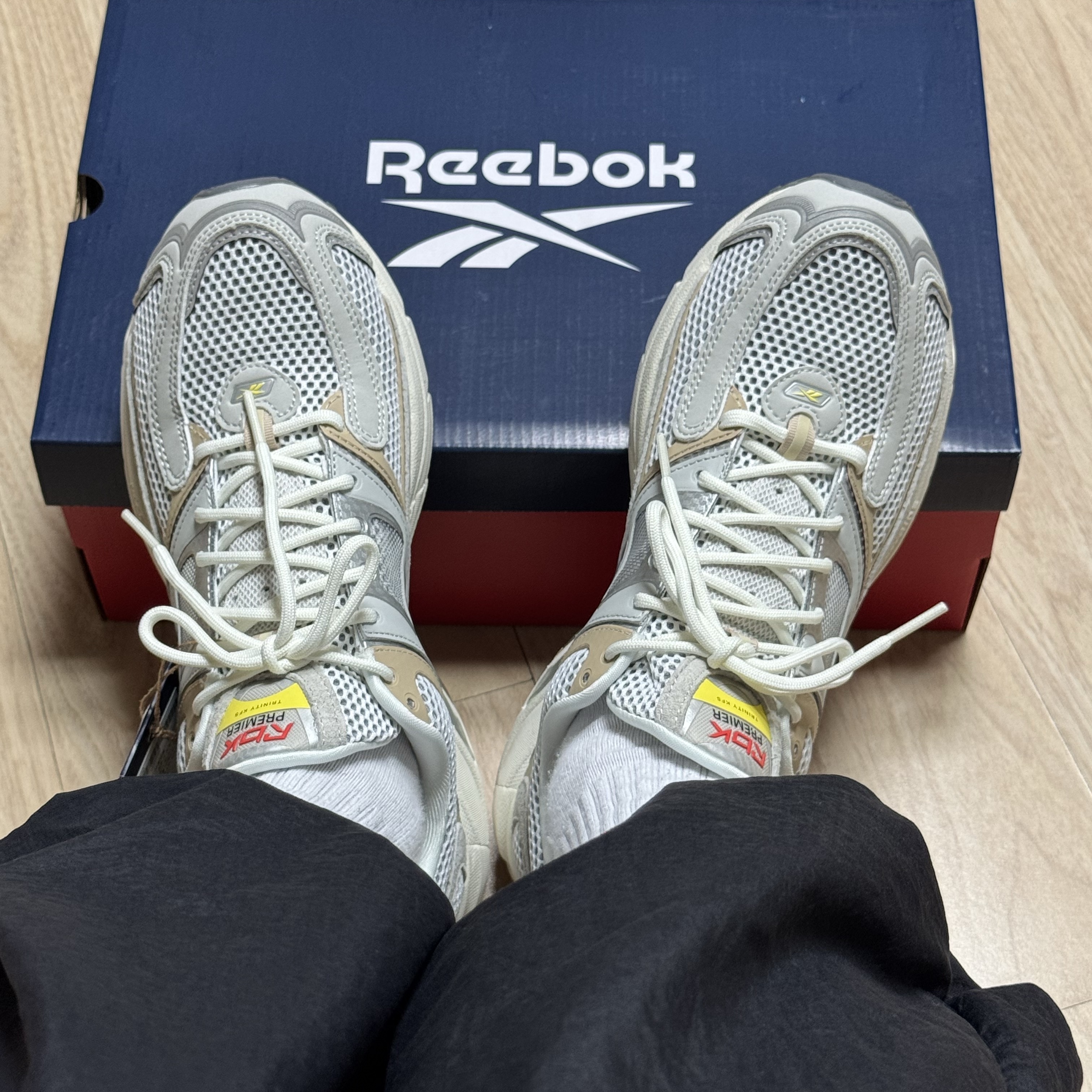 Reebok Trinity KFS Beige 착용 스타일 - 3