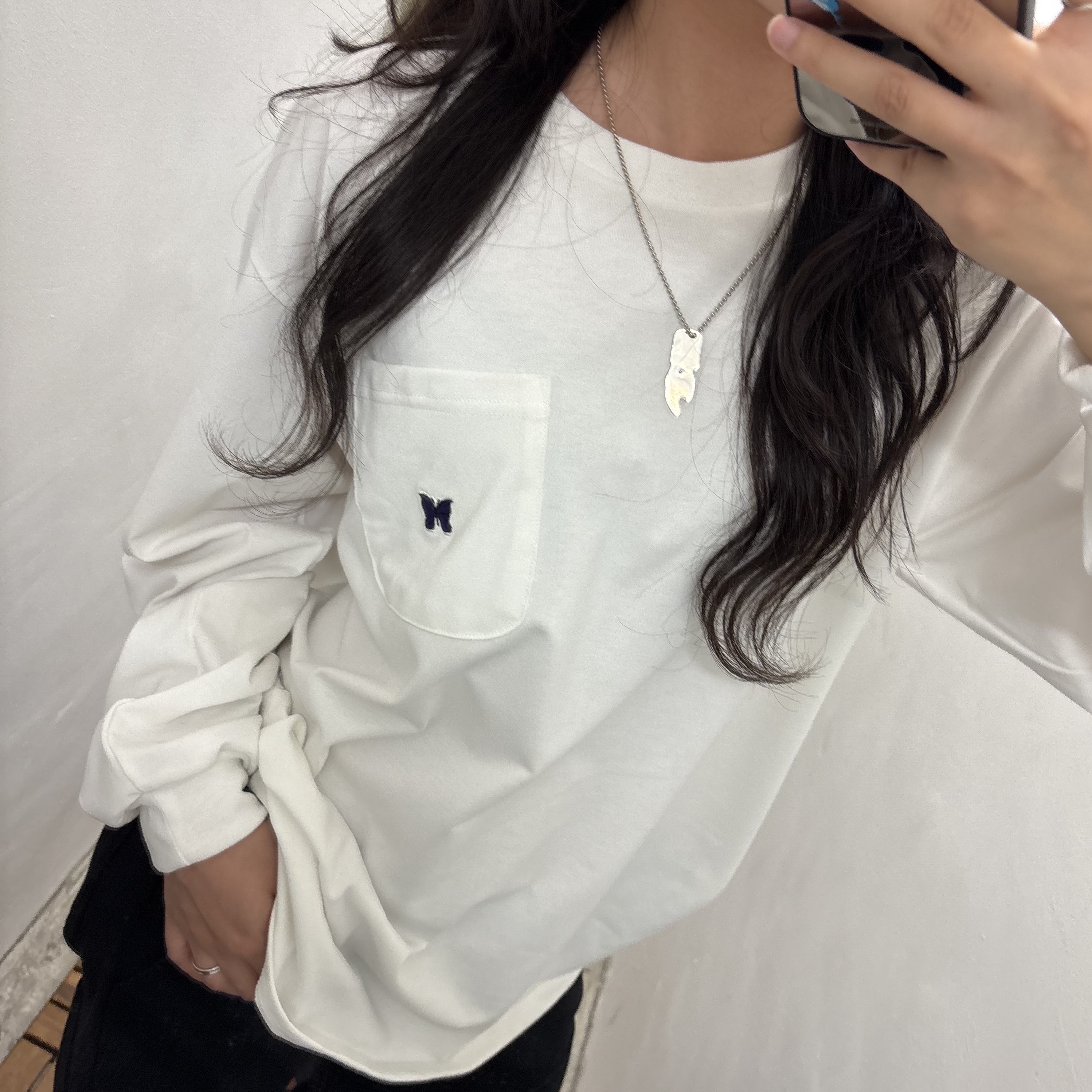 Hysteric Glamour You Pay Necklace Silver, Human Made Graphic T-Shirt #07 White 착용 스타일 - 2