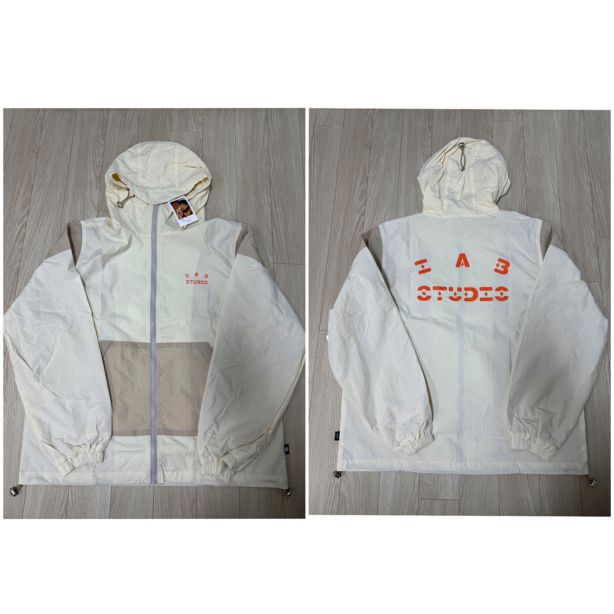 IAB Studio x Lost in Starlight Space Track Jacket White Orange 착용 스타일