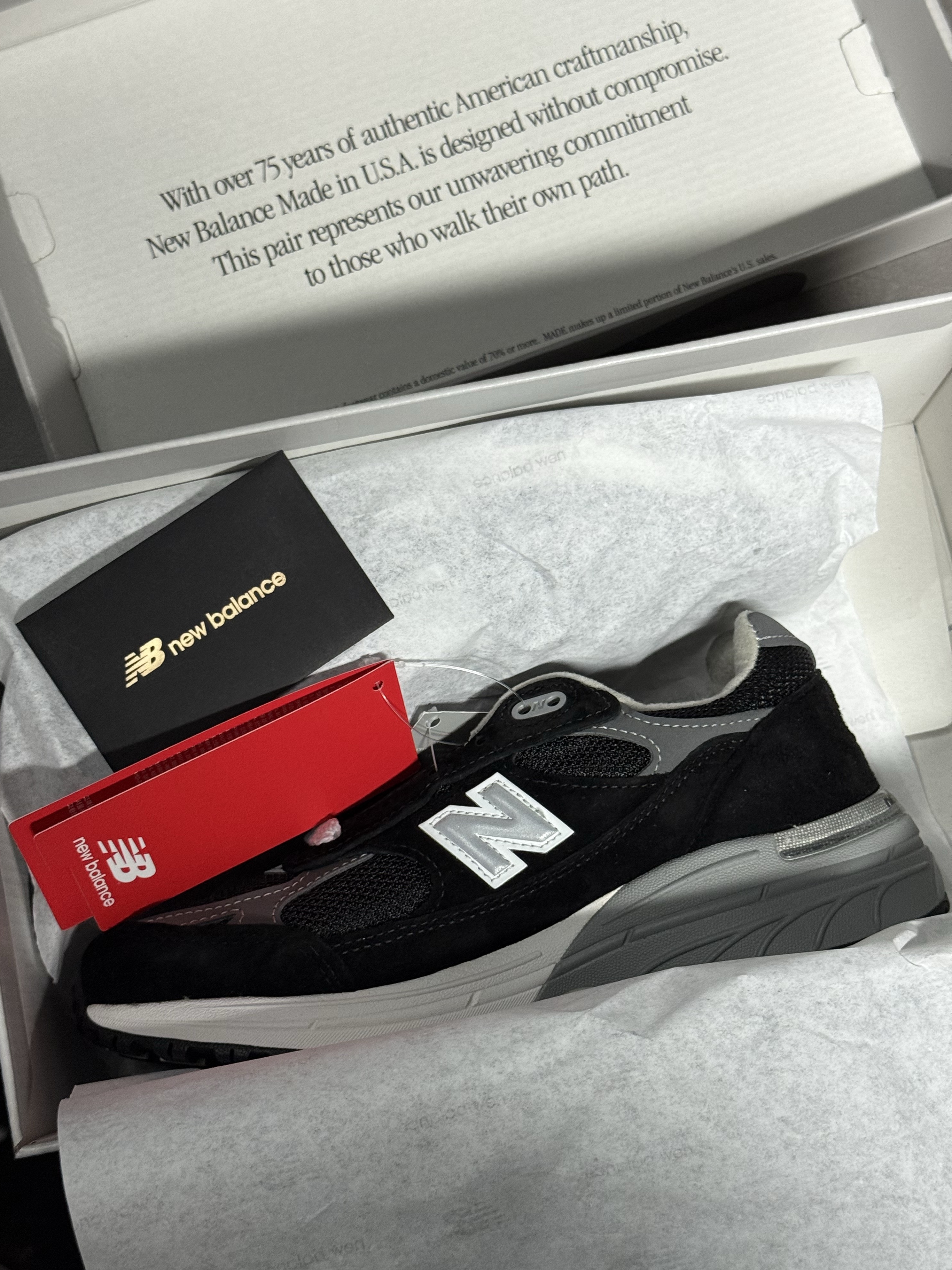 (W) New Balance 993 Made in USA Black - B Standard 착용 스타일