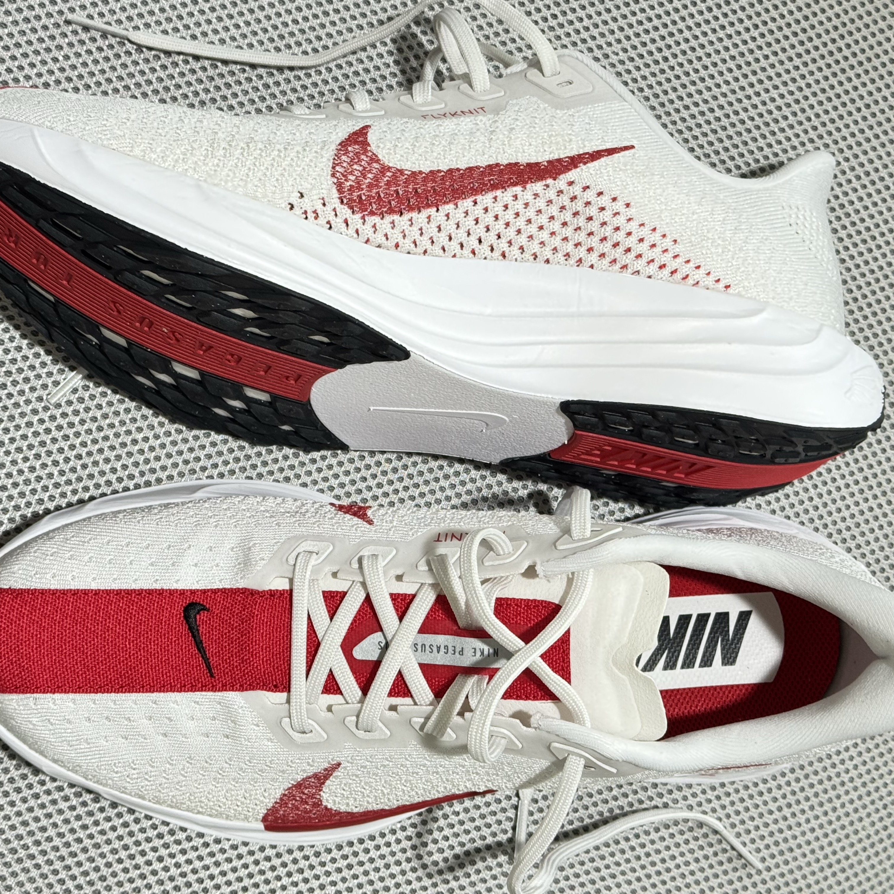 Nike Pegasus Plus Platinum Tint University Red 착용 스타일 - 2
