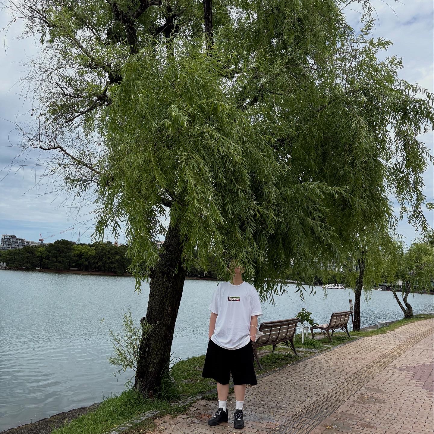 Supreme Los Angeles Fire Relief Box Logo T-Shirt White - 25SS, Nike x Supreme Air Force 1 Low Black 착용 스타일