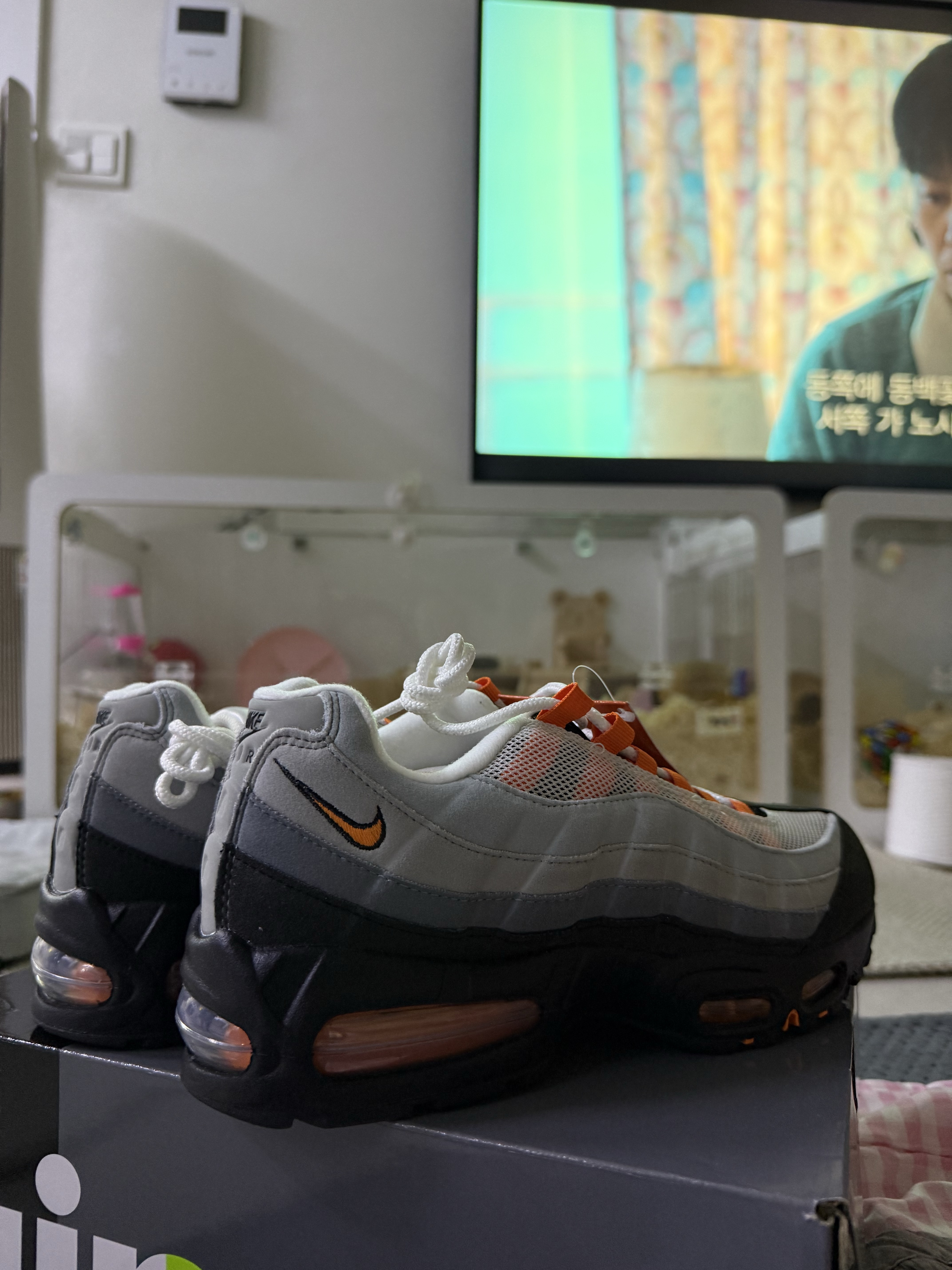 Nike Air Max 95 OG Bright Mandarin 착용 스타일 - 2