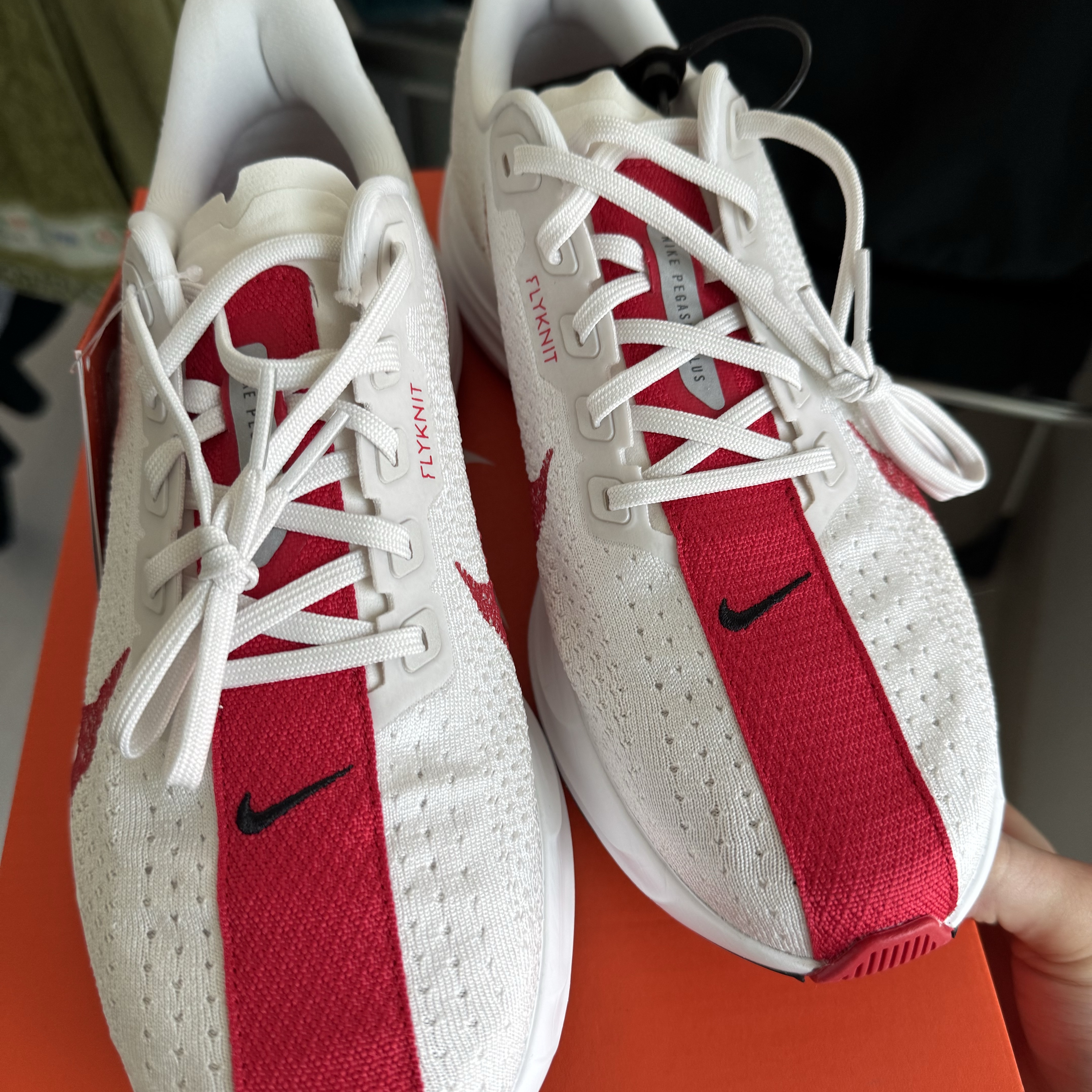 Nike Pegasus Plus Platinum Tint University Red 착용 스타일 - 1