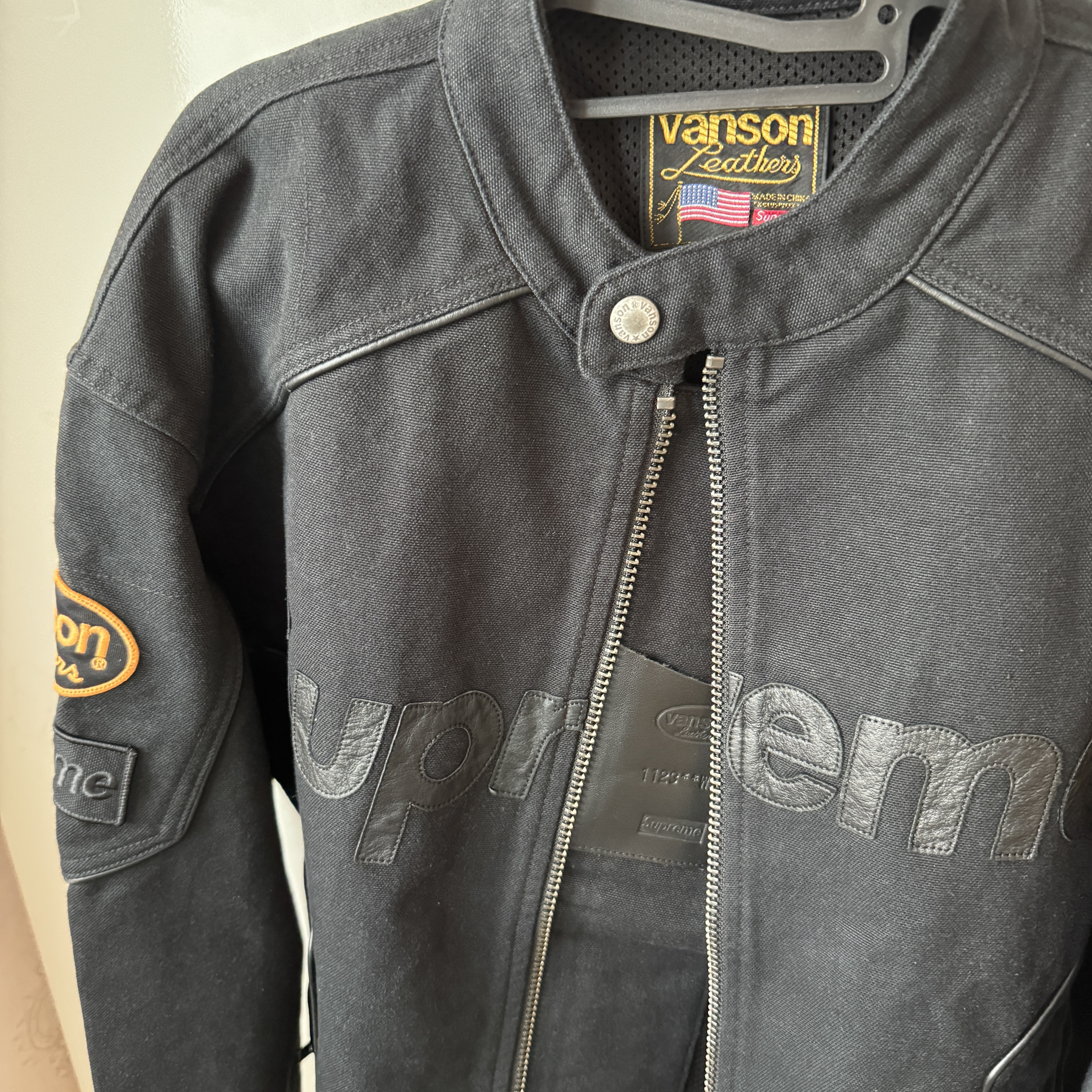 Supreme x Vanson Leathers Cordura Cotton Jacket Black - 25SS 착용 스타일
