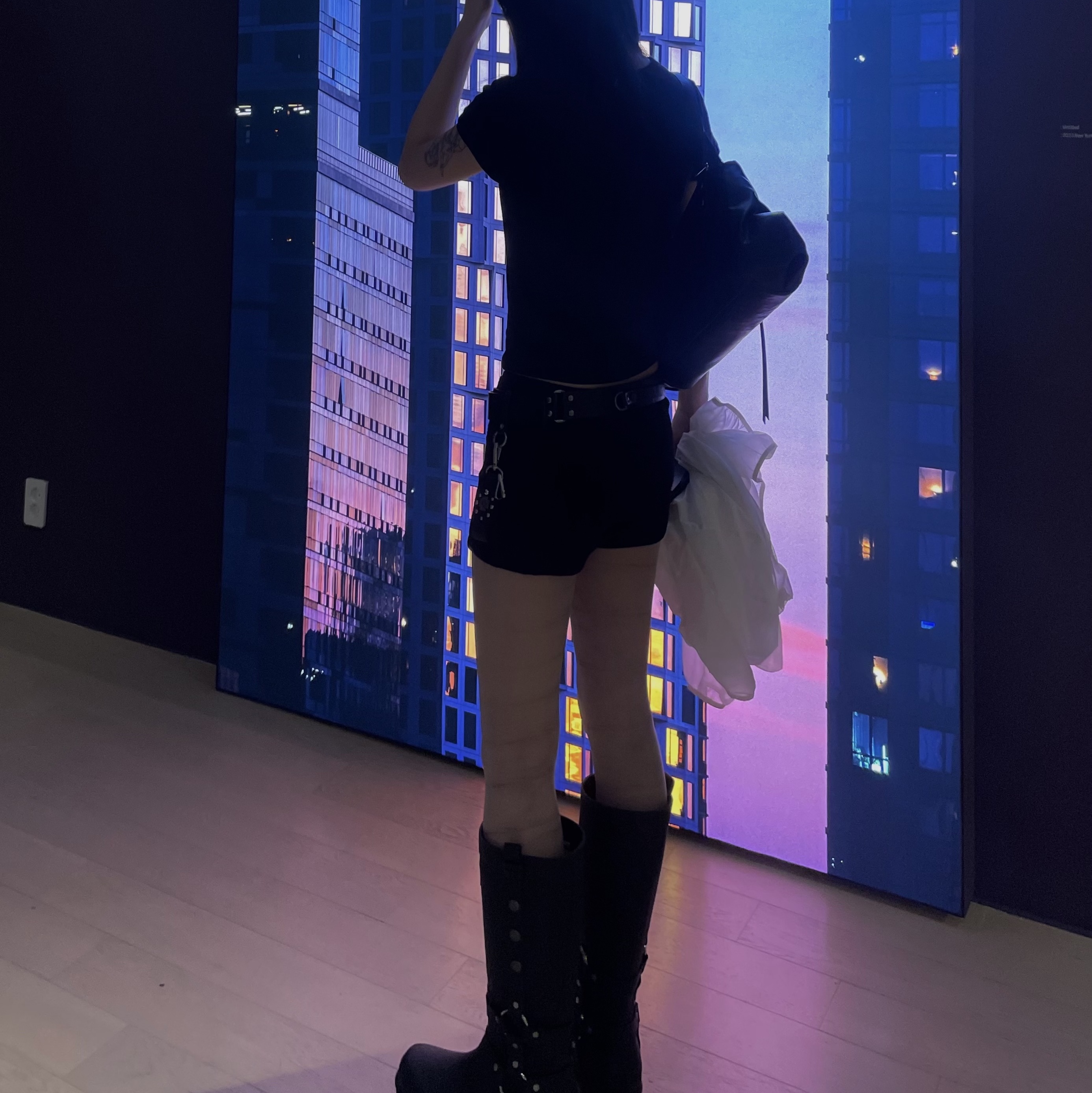 (W) Hunter x Andersson Bell Original 2.0 Tall Boots Black 착용 스타일