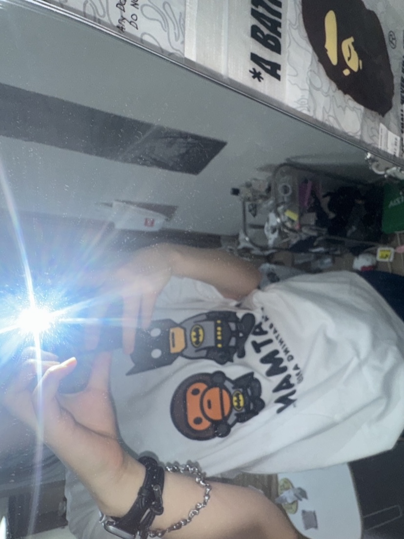 (W) BAPE Milo Regular Fit T-Shirt White, BAPE Baby Milo T-Shirt White 착용 스타일 - 2