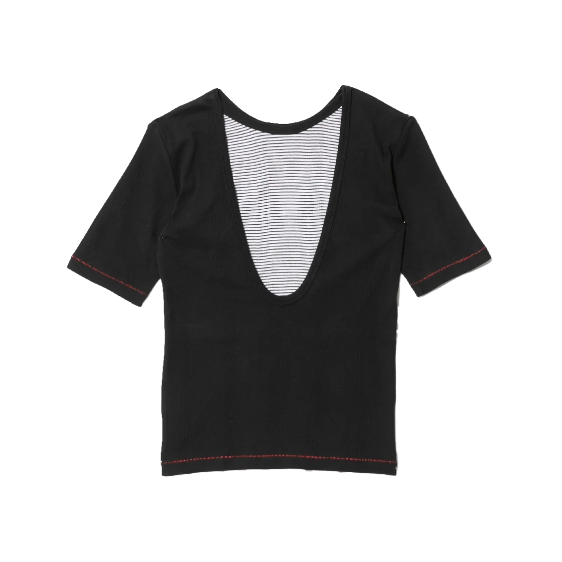 뷰티풀피플 우먼 밀러 더블 프런트 티셔츠 블랙 화이트 - 25FW(Beautiful People Women Miller Double Front T-Shirt Black White - 25FW)