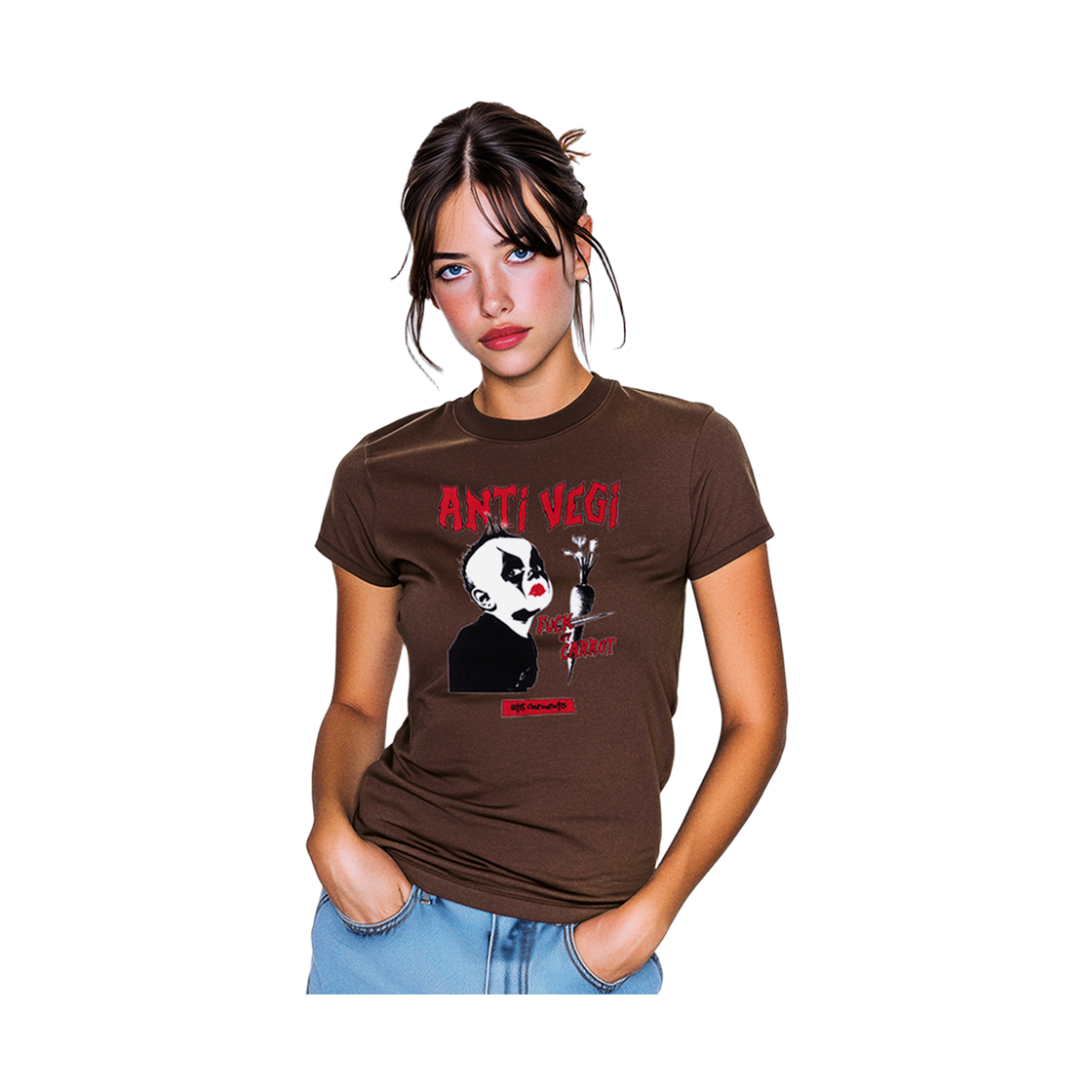 큐티에잇 가먼츠 안티 베지 W 티 브라운(QT8 GARMENTS Anti-Vegi W Tee Brown) - 3