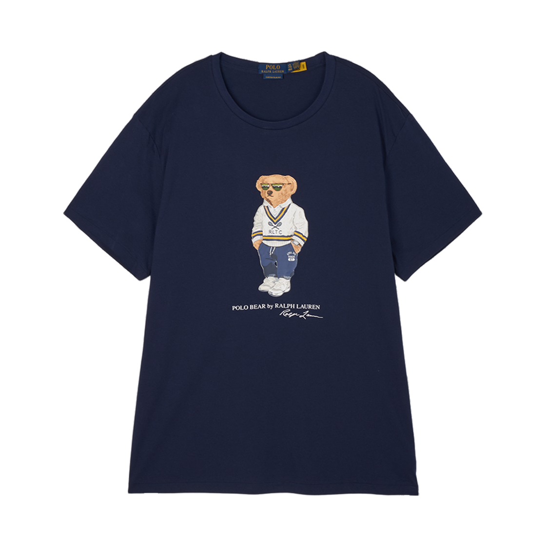 폴로 랄프 로렌 커스텀 슬림 핏 폴로 베어 저지 티셔츠 네이비 - 25FW([10%적립] Polo Ralph Lauren Custom Slim Fit Polo Bear Jersey T-Shirt Navy - 25FW)