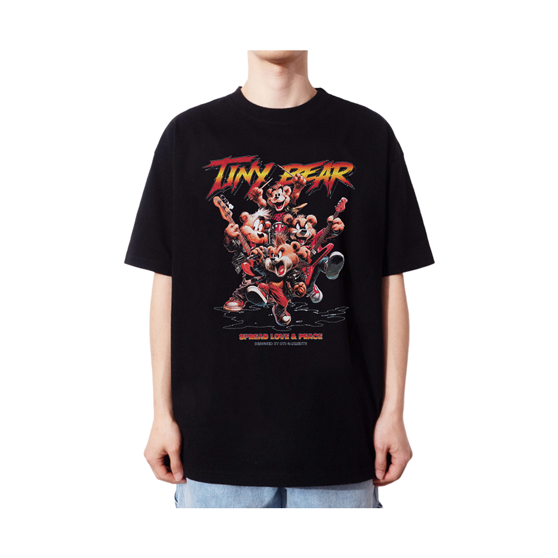 큐티에잇 가먼츠 타이니 베어 밴드 티 블랙(QT8 GARMENTS Tiny Bear Band Tee Black) - 3