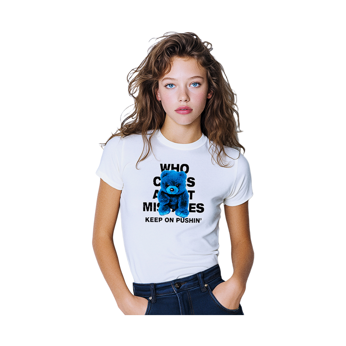 큐티에잇 가먼츠 러프 베어 W 티 아이보리(QT8 GARMENTS Rough Bear W Tee Ivory) - 3