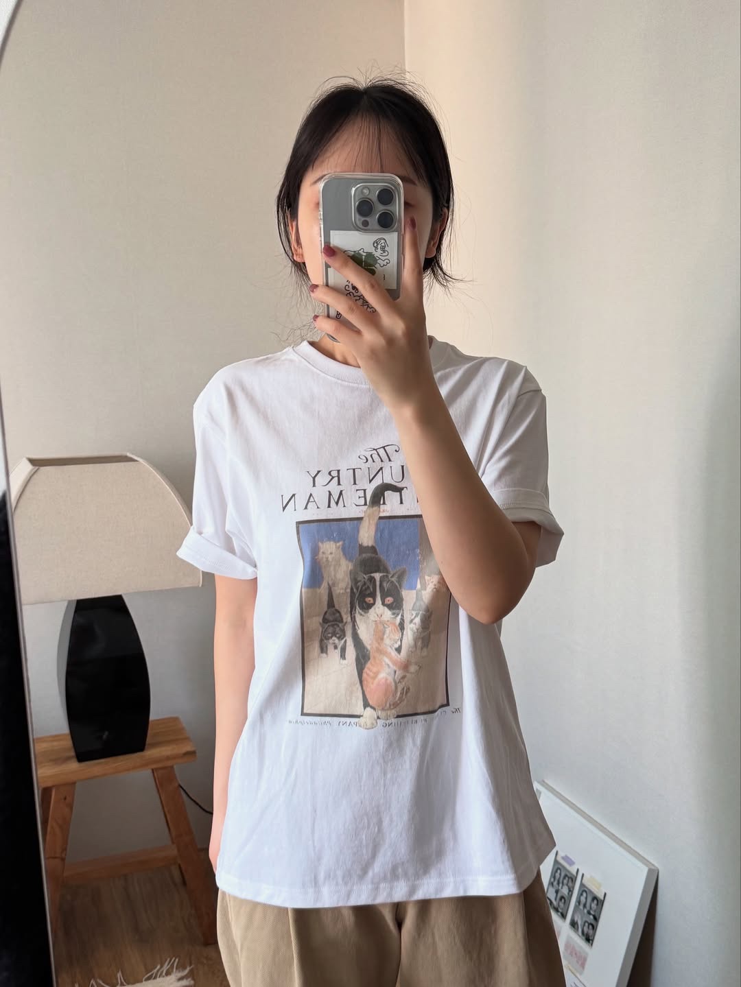 The Saturday Evening Post Country Cat T-Shirt White 착용 스타일 - 1