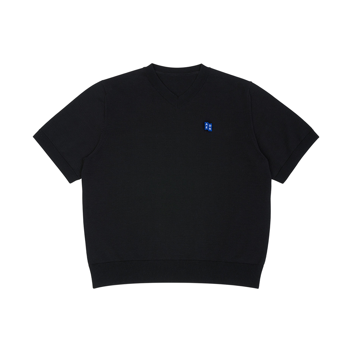 아더에러 시그니피컨트 BL 태그 하프 슬리브 니트 02 느와르(Ader Error Sig; BL Tag Half Sleeve Knit 02 Noir) - 1