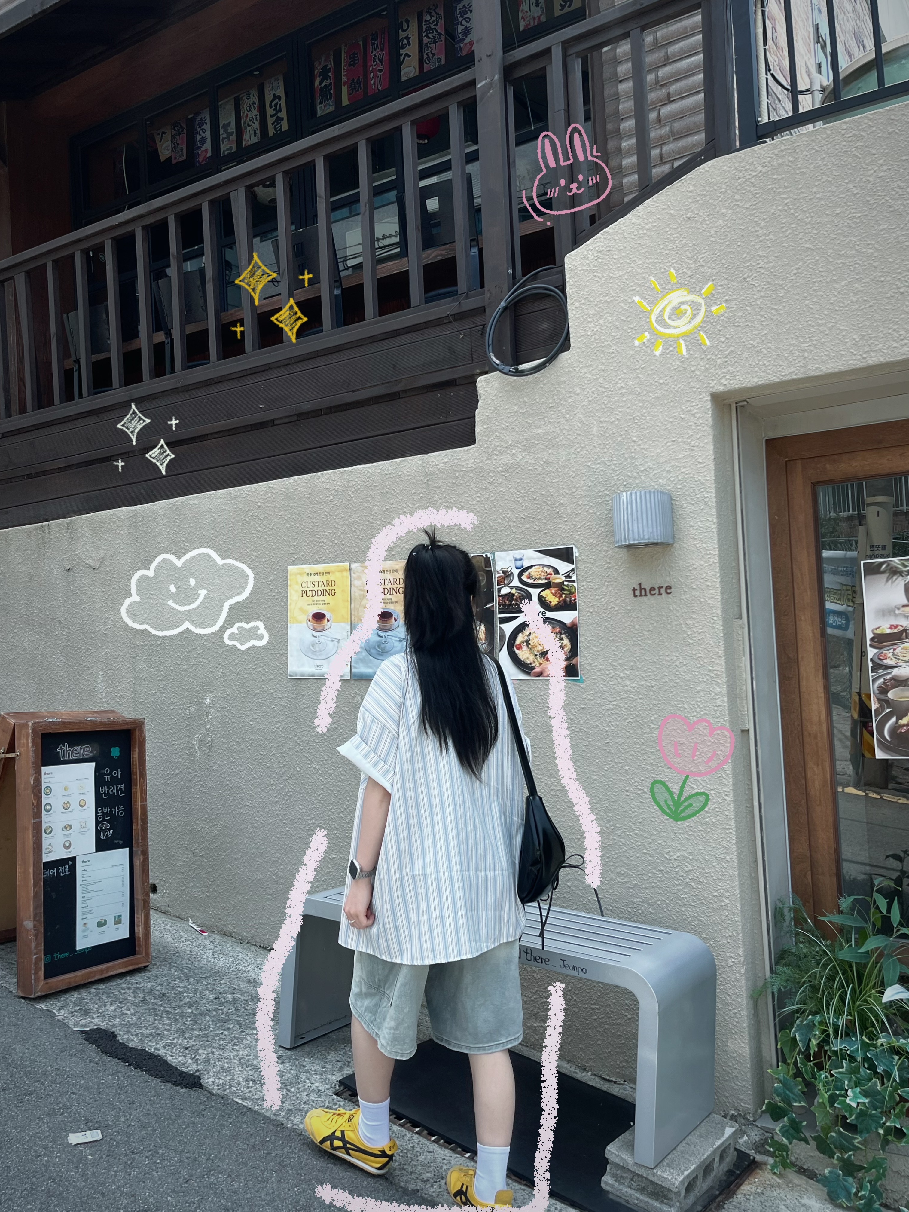 Onitsuka Tiger Mexico 66 Yellow Black 착용 스타일 - 2