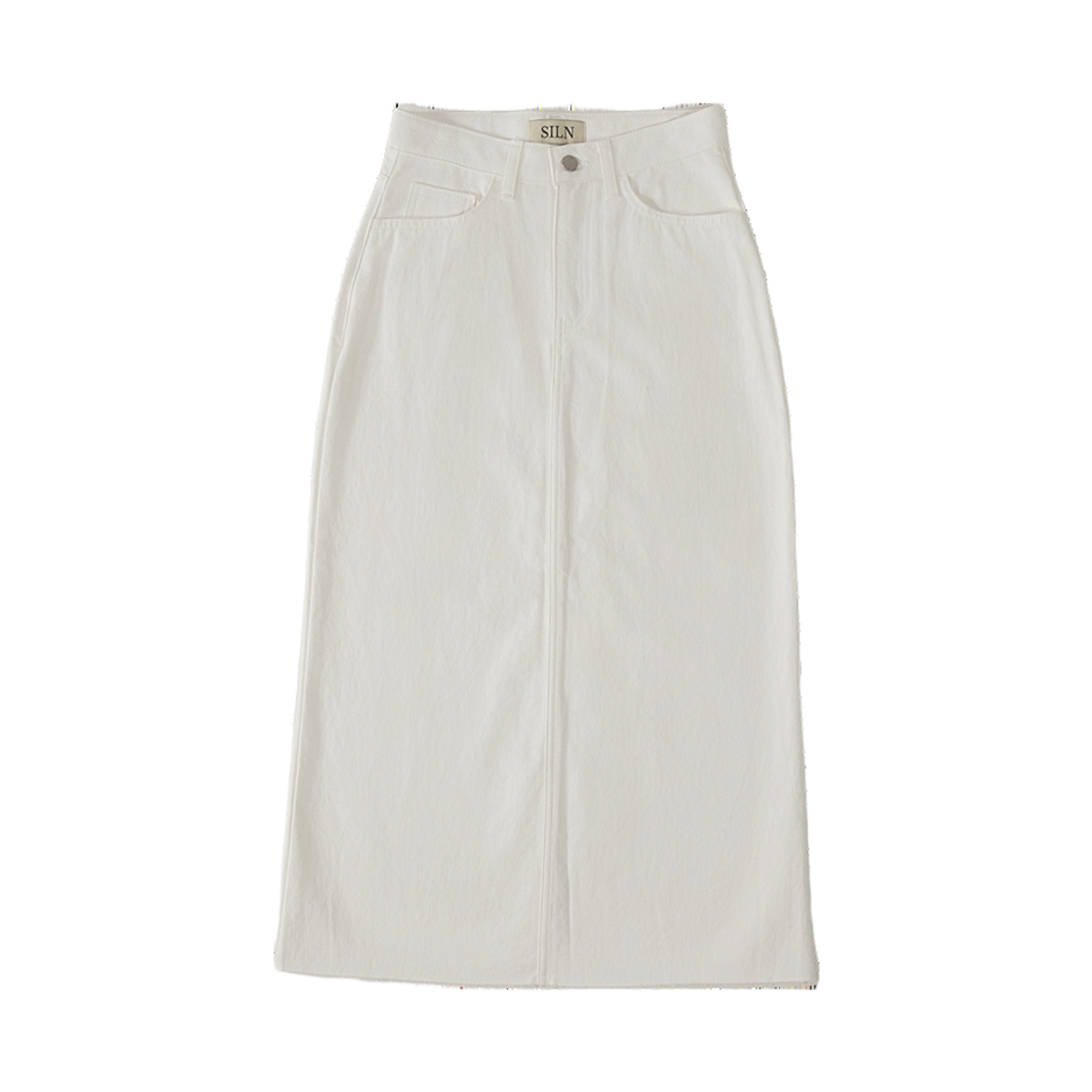 실른 프레이드 헴 코튼 스커트 화이트(SLIN Frayed Hem Cotton Skirt White)