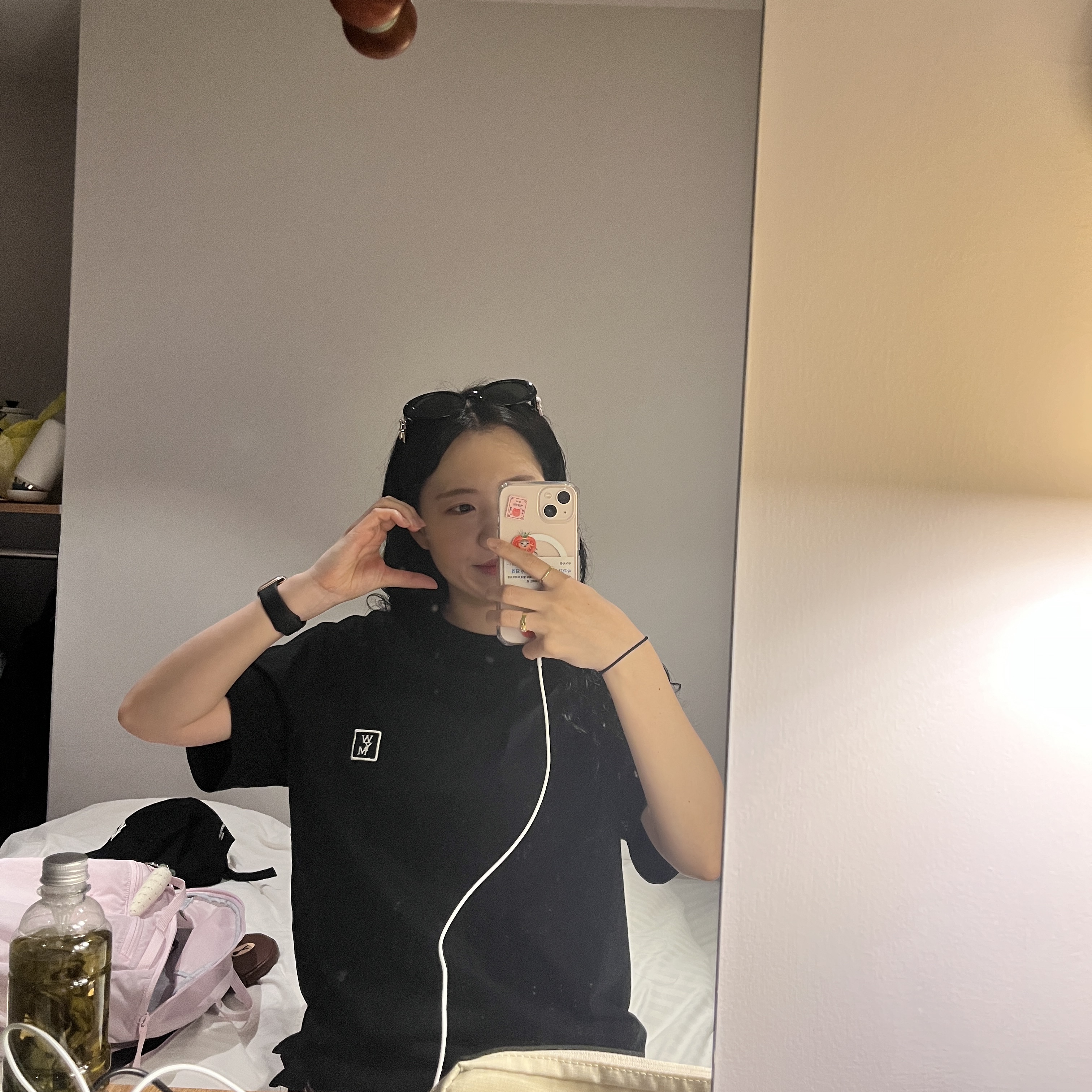 Wooyoungmi Cotton Back Logo T-Shirt Black - 24SS, Ader Error Standic AirPods Max Case Z-Blue 착용 스타일 - 2