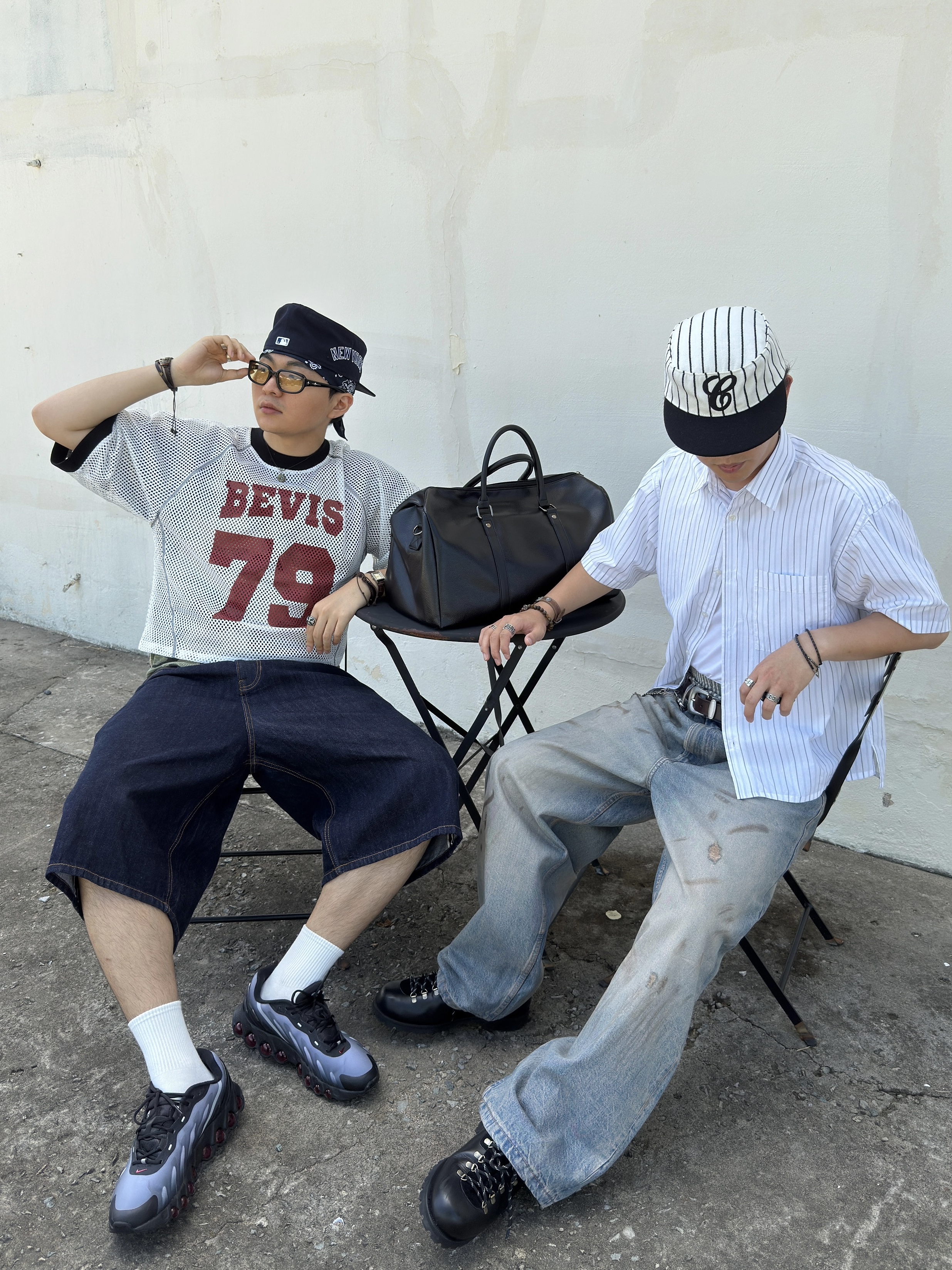 Stussy Pigment Dyed SS Thermal T-Shirt Camo, Casio LTP-V007L-9B 착용 스타일 - 2