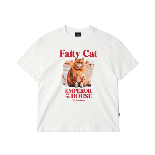 Q5MWTS002IVO QT8 GARMENTS Fatty Cat W Tee Ivory