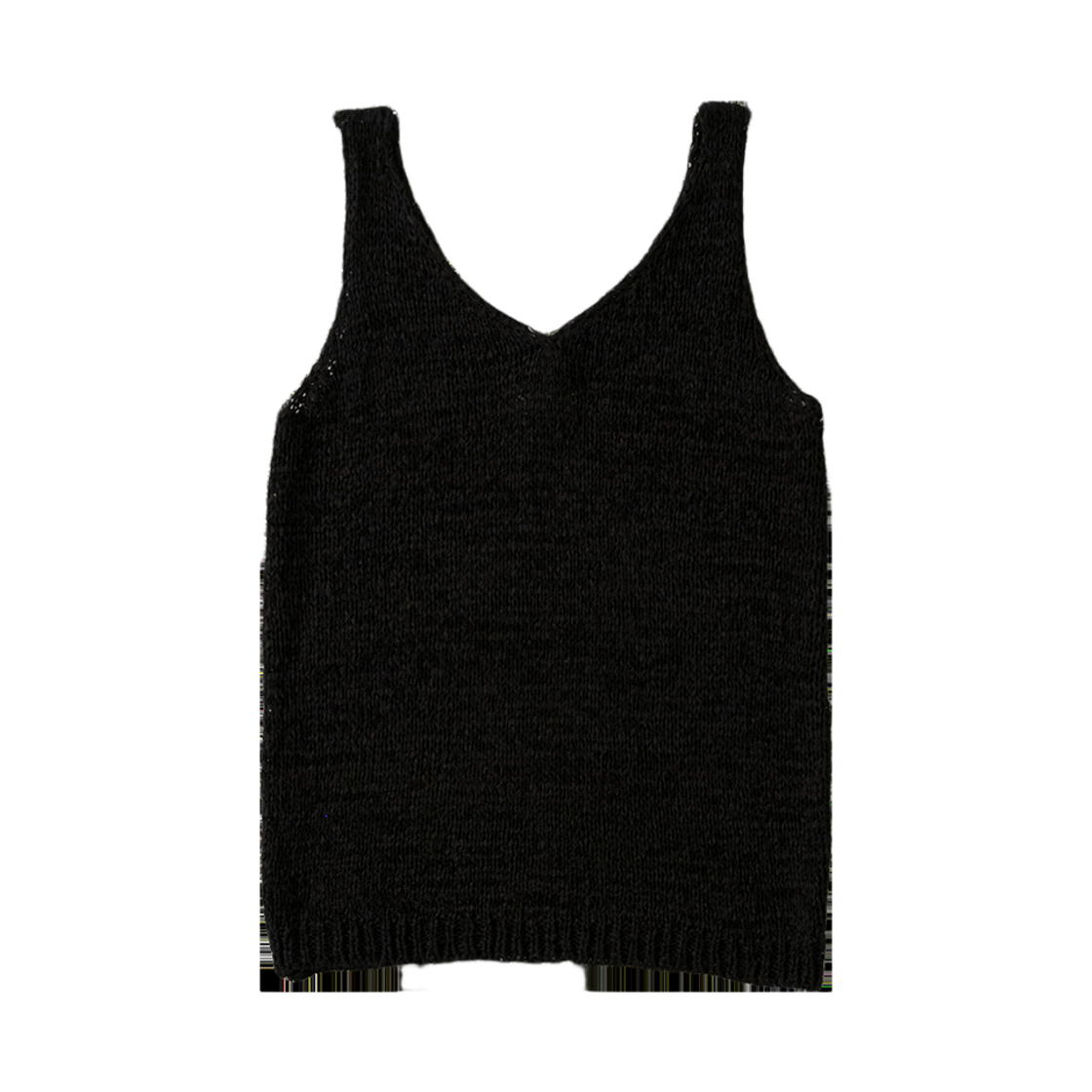 실른 리파인드 브이넥 스트로 니트 슬리브리스 블랙(SLIN Refined V-Neck Straw Knit Sleeveless Black)