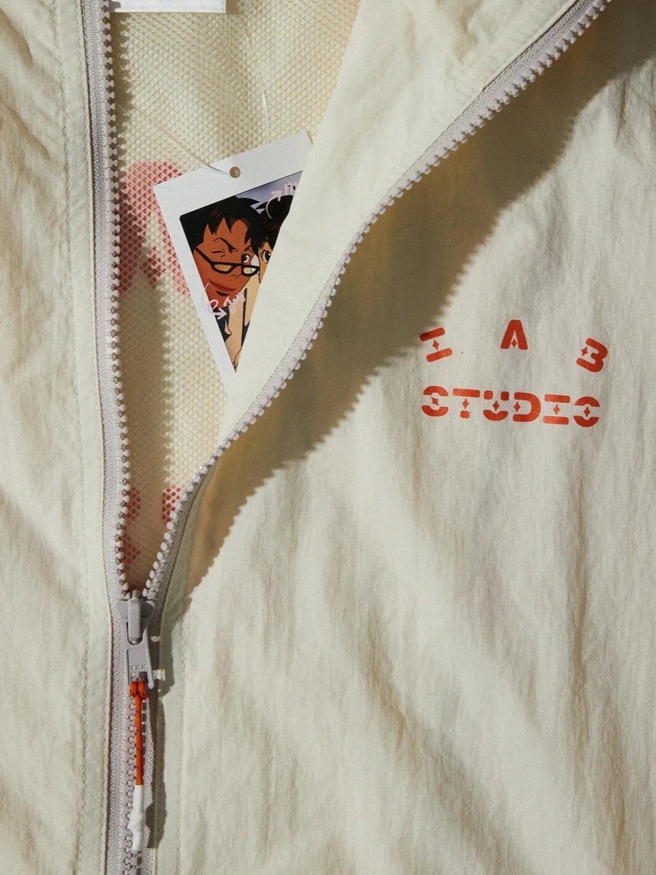 IAB Studio x Lost in Starlight Space Track Jacket White Orange 착용 스타일