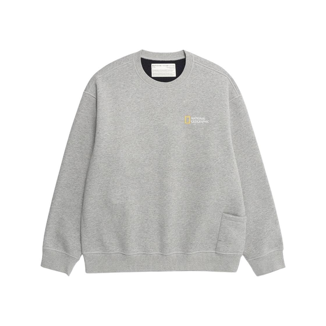 N234USW901 National Geographic Semi Over Fit Reversible Fleece Sweatshirt Grey