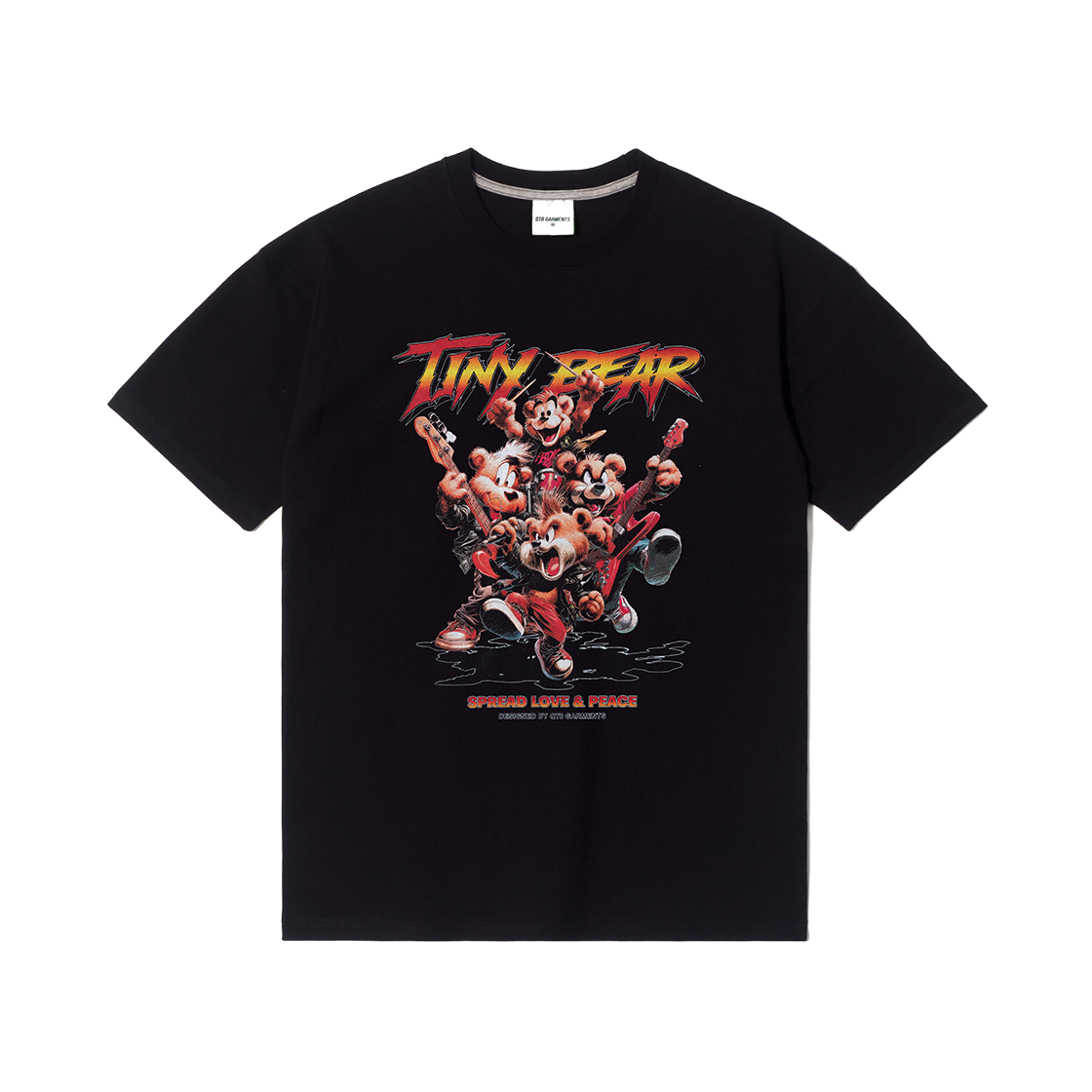 큐티에잇 가먼츠 타이니 베어 밴드 티 블랙(QT8 GARMENTS Tiny Bear Band Tee Black)