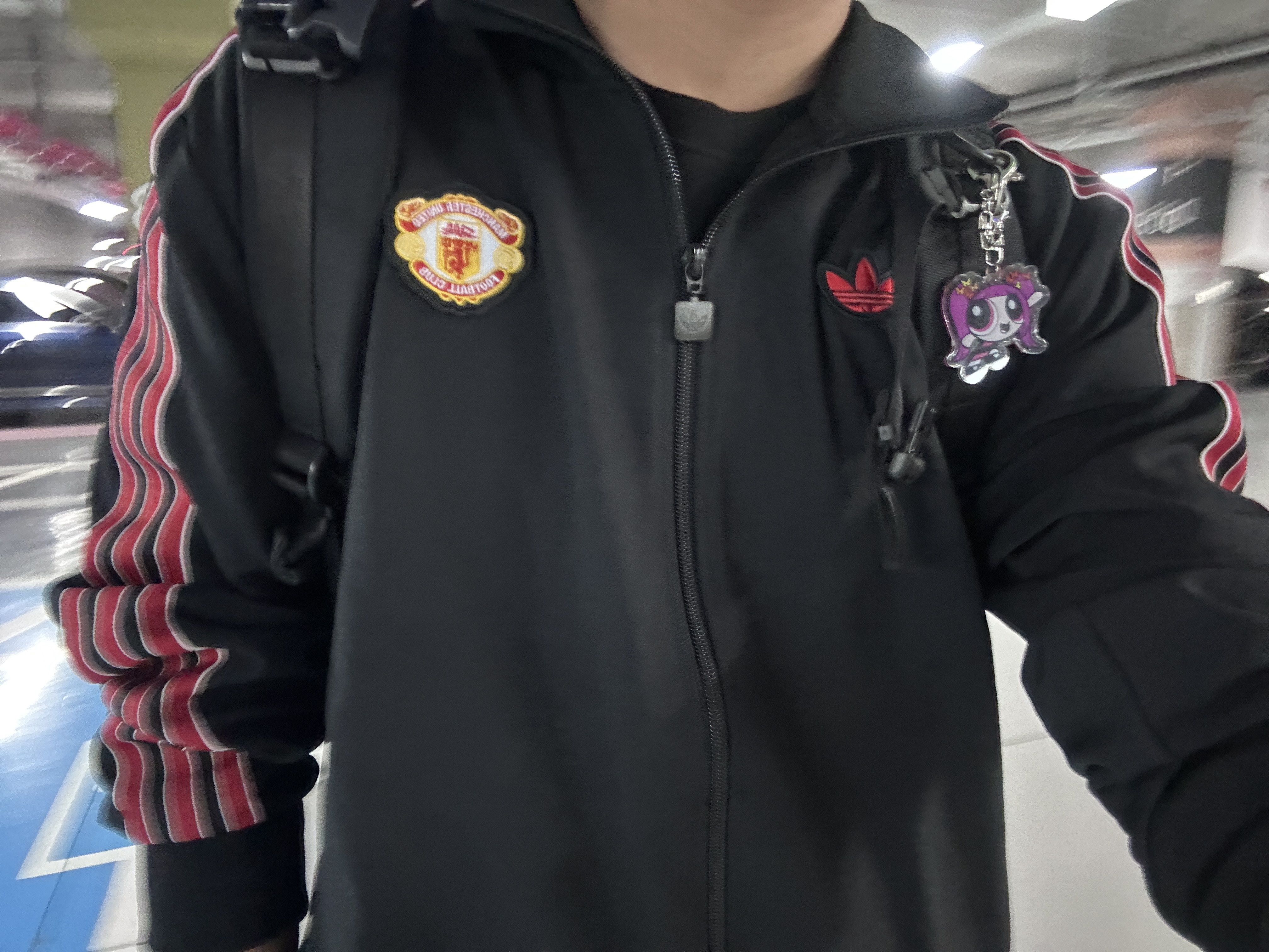 Adidas Manchester United Terrace Icon Track Top Black - KR Sizing 착용 스타일 - 2